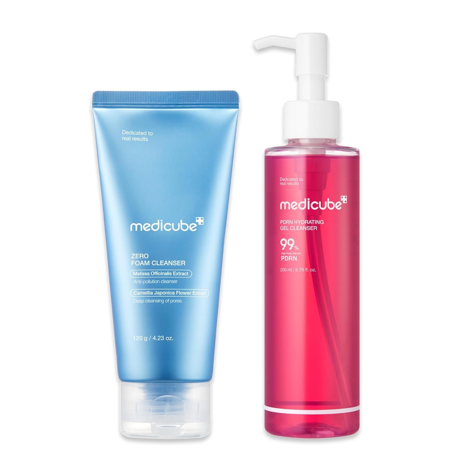 medicube Gentle Cleansing Duo: Zero Foam Cleanser and PDRN Jelly to Foam Cleanser | Deep and Hydrating Skincare, Korean Skincare