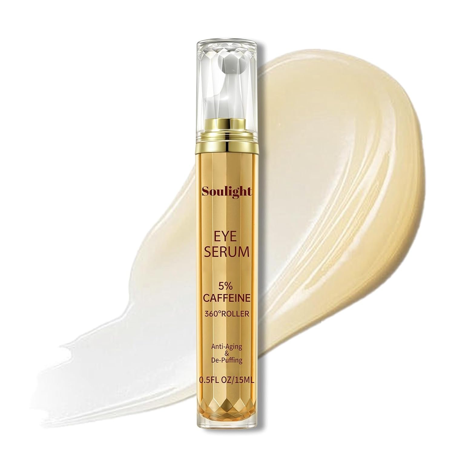 Eye Serum with 5% Caffeine, Retinol, Niacinamide & Hyaluronic Acid – Anti-Aging Treatment Eye Balms for Dark Circles, Puffiness, Wrinkles & Bags – Under Eye Brightening & Firming Cream