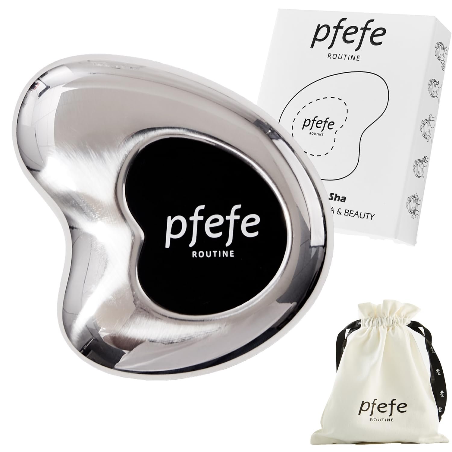 pfefe Stainless Steel Cryo Gua Sha – Gua Sha Facial Beauty Tools – Metal Skin Care Gua Sha for Body SPA Face Neck Eye