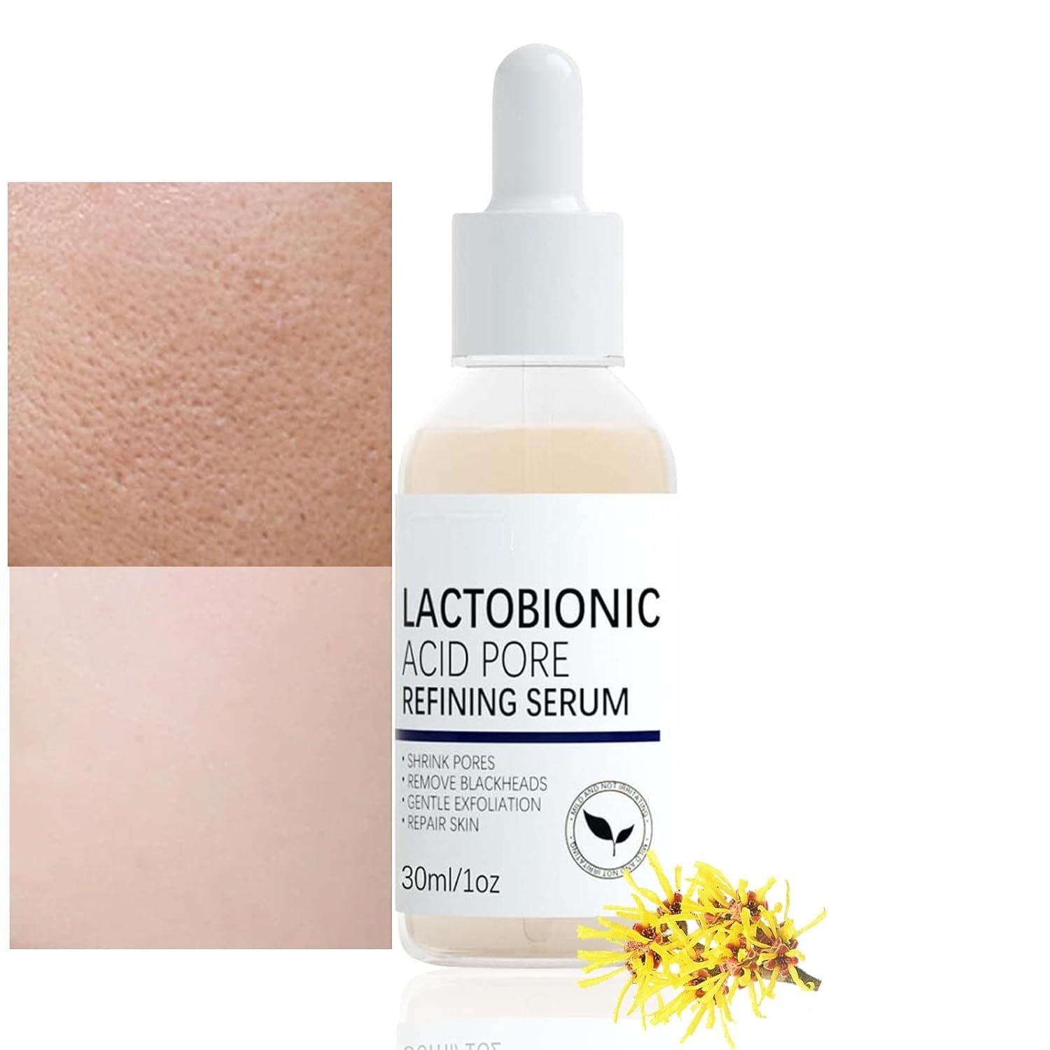 Pore Minimizer Serum for Face, Tightening Shrinking Pores on Face, Improve Dryness, Skin Balancing and Firming Moisturizing, Lactobionic Acid Pore Refining Serum for all Skin Types -1Fl Oz