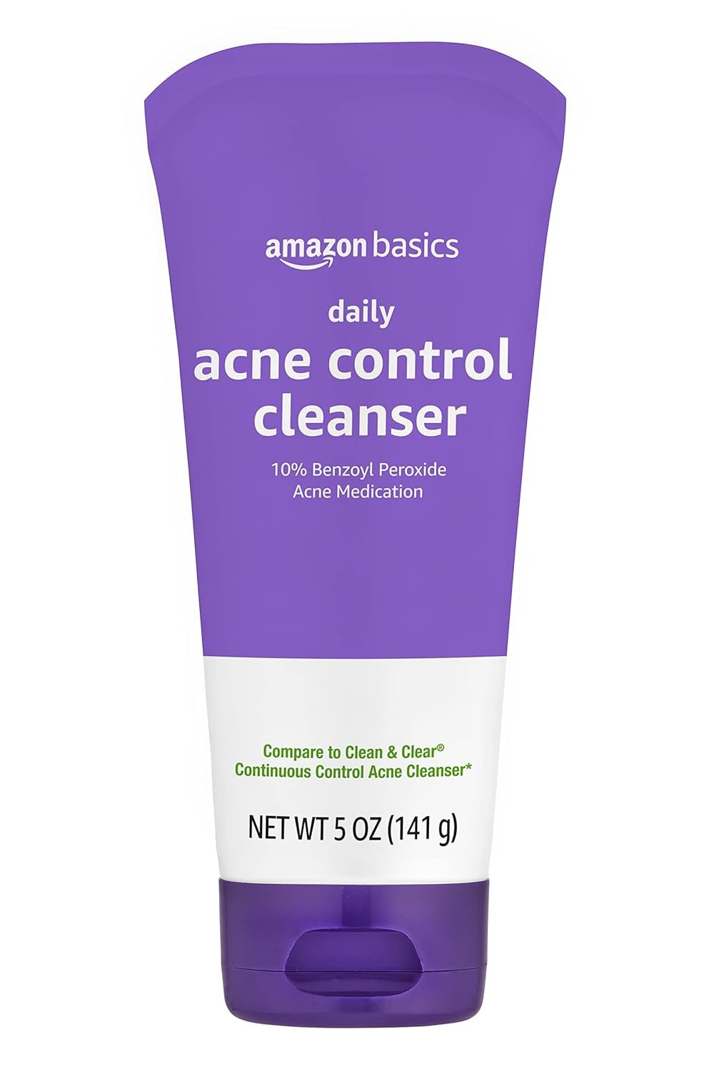 Amazon Basics Acne Treatment Face Wash – Daily Control Cleanser, Maximum Strength 10% Benzoyl Peroxide for Stubborn Breakouts, 5 Ounce