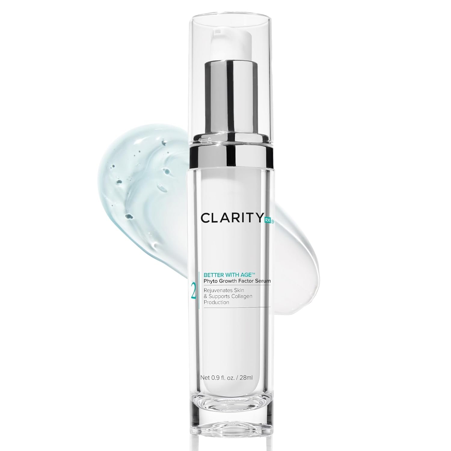 ClarityRx Better With Age Phyto Growth Factor Face Serum, 0.9 Fl Oz, Anti-Aging Hydrating Serum with Plant Stem Cells, Helps Support Collagen & Hyaluronic Acid Production, Visibly Smooths Fine Lines