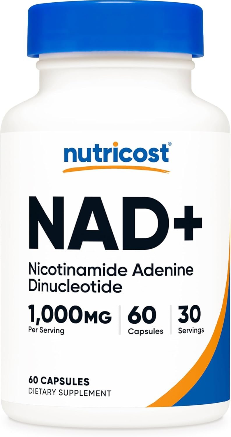 Nutricost NAD+ Supplement (1,000mg) 60 Capsules – Nicotinamide Adenine Dinucleotide, Vegan, GMO-Free, Gluten-Free, 30 Servings