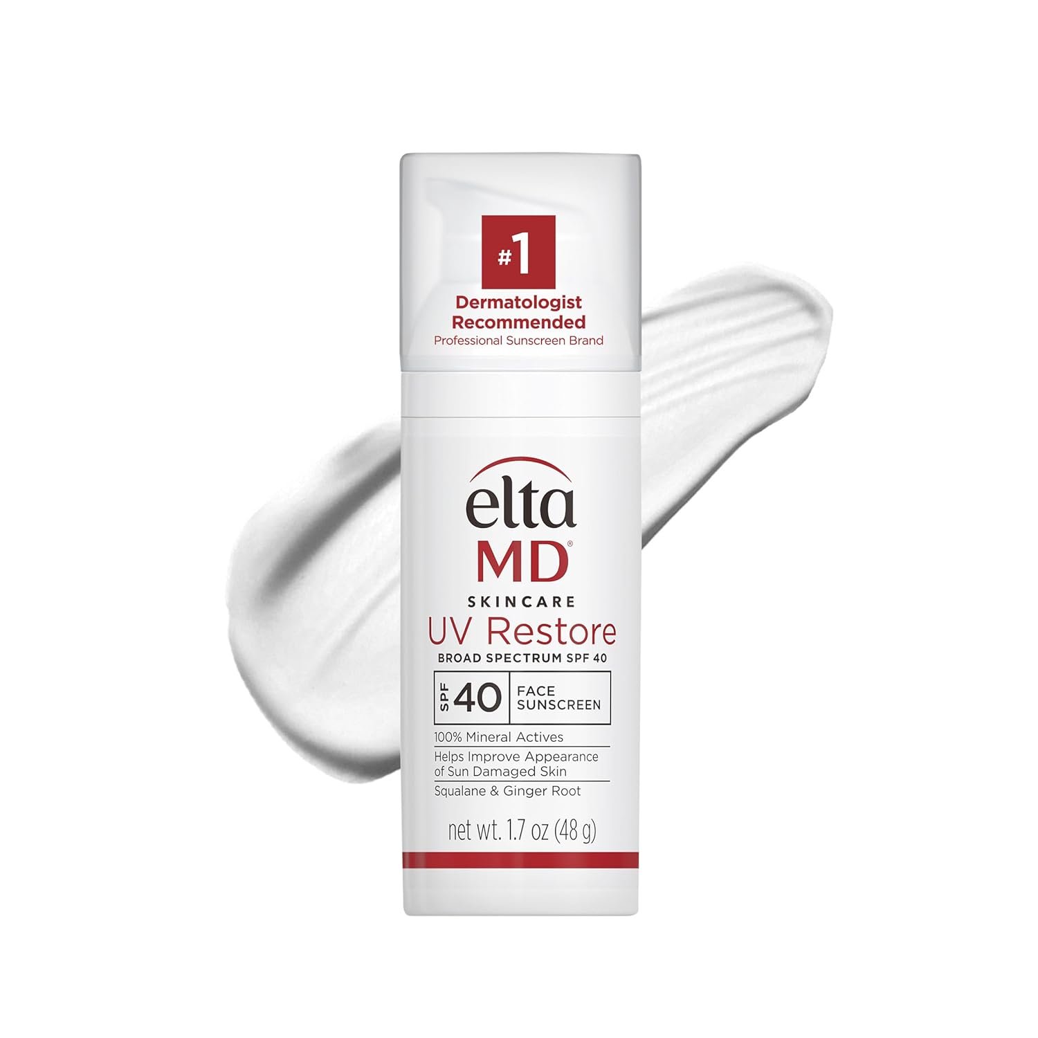 EltaMD UV Restore,Face Sunscreen, SPF 40, Mineral Sunscreen for Sun Damaged Skin Repair, Anti-Aging Zinc Oxide Sunscreen Formula
