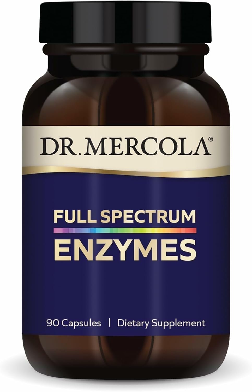 Dr. Mercola Full Spectrum Enzymes – 22 Different Enzymes – Supports Digestive & Immune Health – Helps Digest Carbohydrates, Fats & Proteins – Non-GMO, Gluten-Free & Soy-Free – 90 Capsules