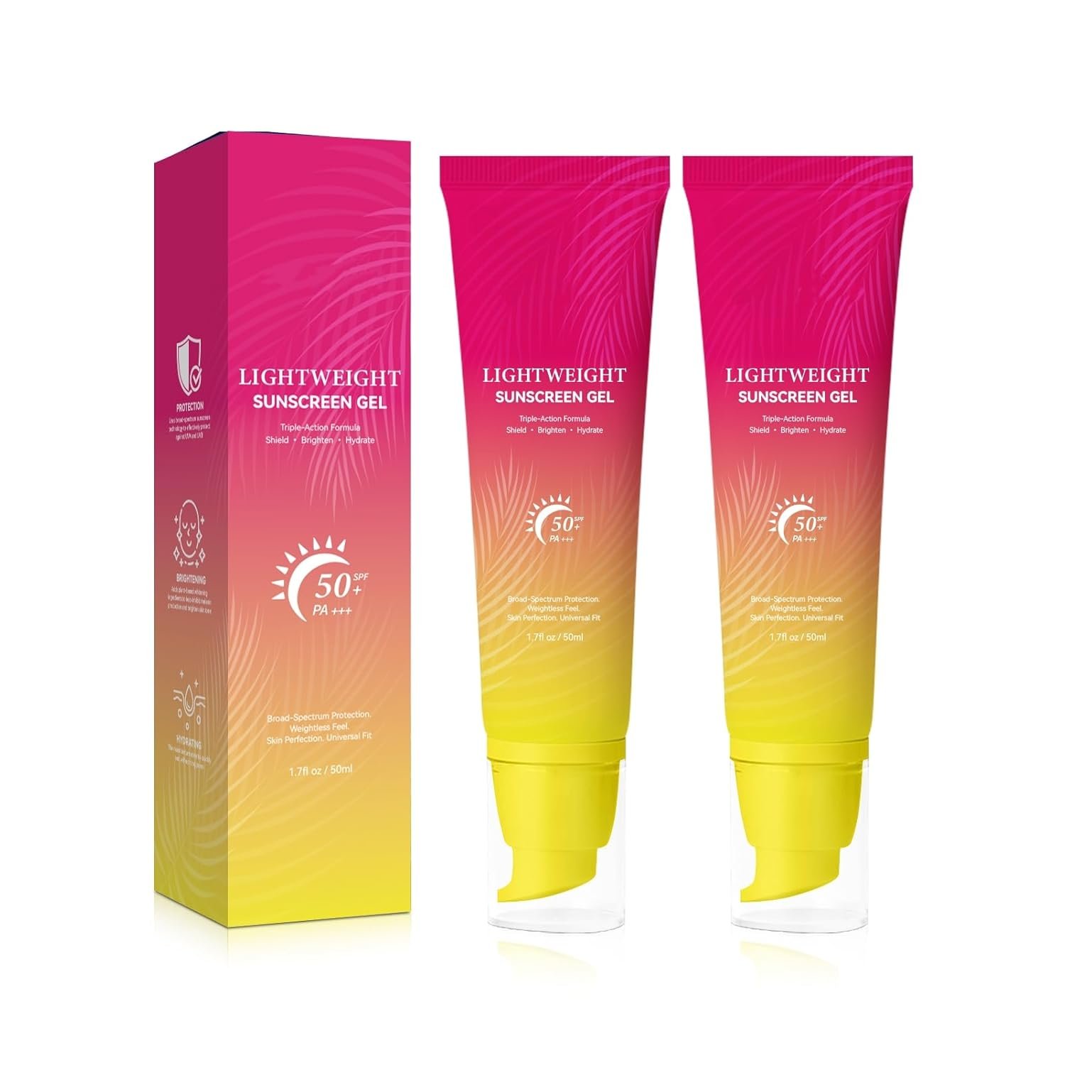 Sunscreen for Face 2PCS, Tinted Sunscreen for Face, Travel Size, Spf 50,Non-greasy, 50ml