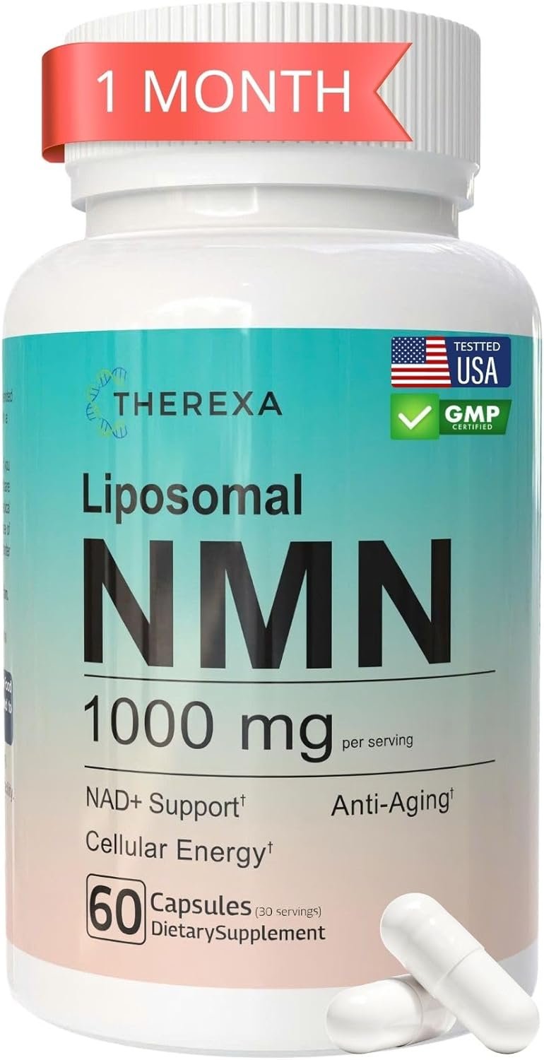 NMN Supplement 1000mg Pure – Liposomal NMN for NAD+ Supplement, Tested in USA, 60 Capsules