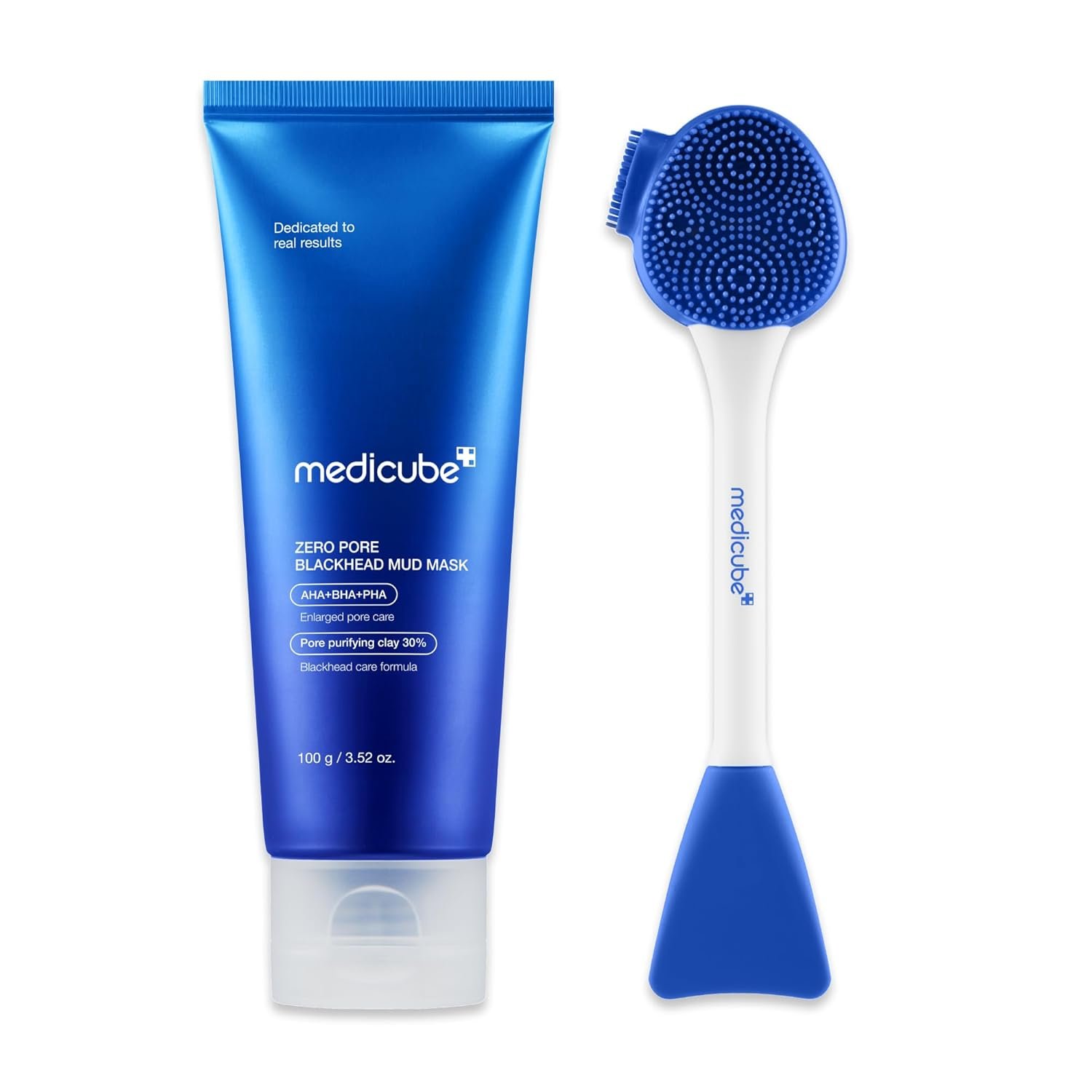 medicube Zero Pore Mud Mask and Brush Set: Zero Pore Mud Facial Mask and Multi Pore Brush & Face Mask Applicator