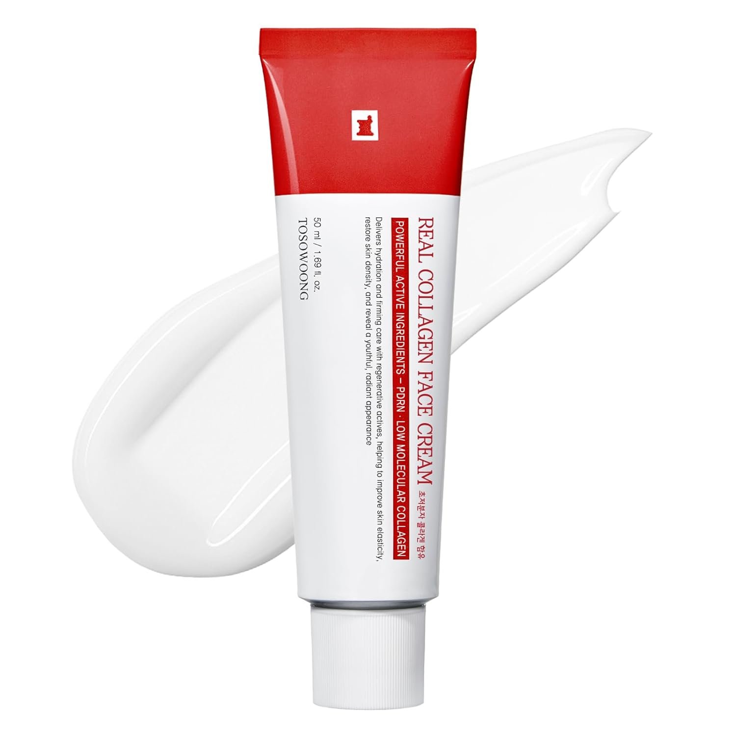 TOSOWOONG Real Collagen Face Cream, Face & Neck Collagen Face Moisturizer, Tightening, Firming, Lifting & Glow Boosting Cream with Collagen & Hyaluronic Acid, Korean Skincare, 50ml / 1.69 fl. oz.