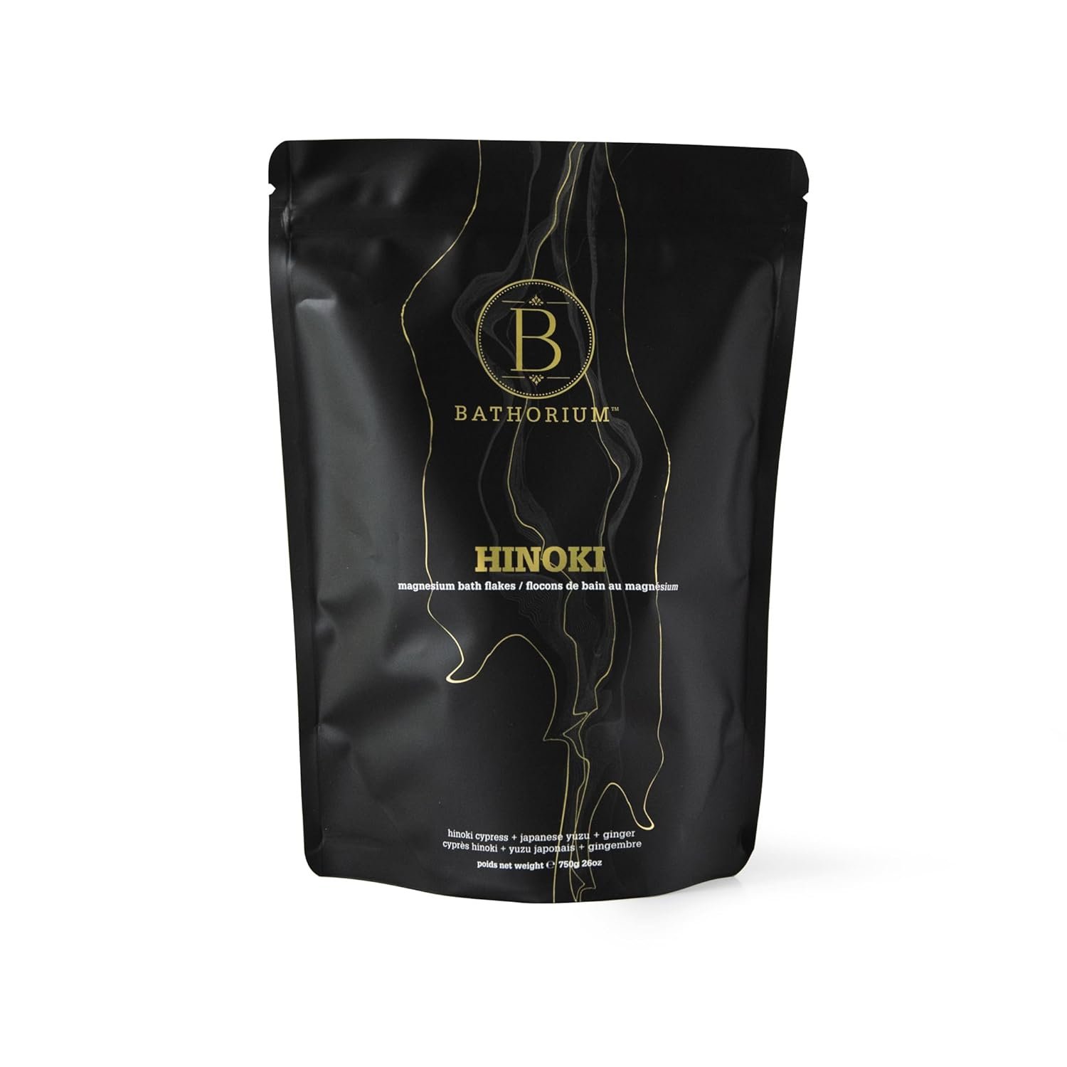 Bathorium Hinoki Mineral Magnesium Chloride Bath Flake, Relaxing Bath Soak with Japanese Hinoki, Detoxifying, pH Balanced for Women, Good for Sensitive Skin, 26 oz