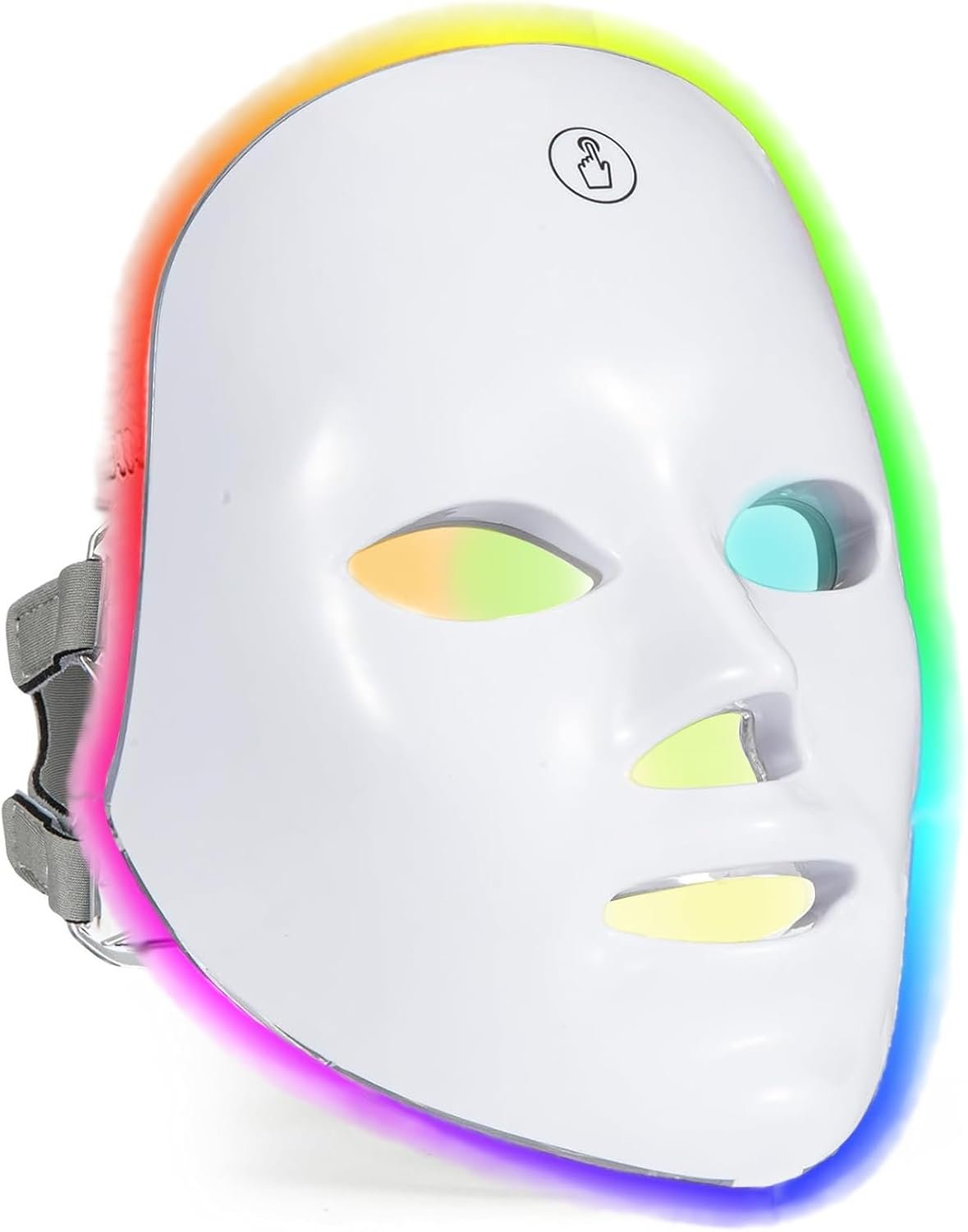 Blue Red Light Theràpy Màsk for Face, 7 Colors LED Light Theràpy, LED Portable Facial Skin Care Màsk for Face and Neck 650nm Red LED Facial Skin Care Màsk (M, Apple)