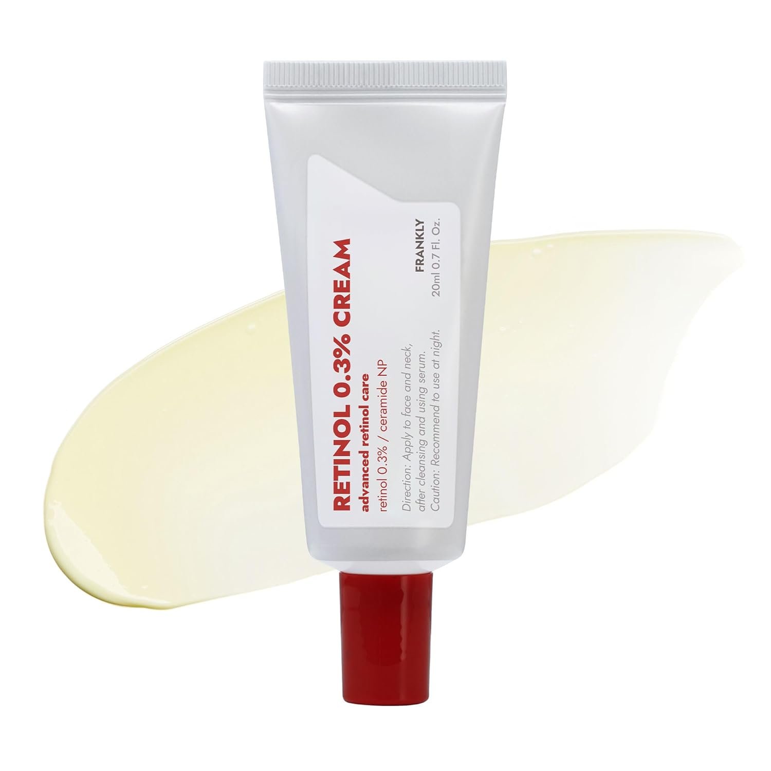 FRANKLY Retinol 0.3% Cream, 0.7 fl oz – Korean Intensive Retinol | Night Cream | Ceramides & Natural Ginseng | Anti-aging, Wrinkles Care, Reduces Congestion and hyperpigmentation | Korean Skin Care