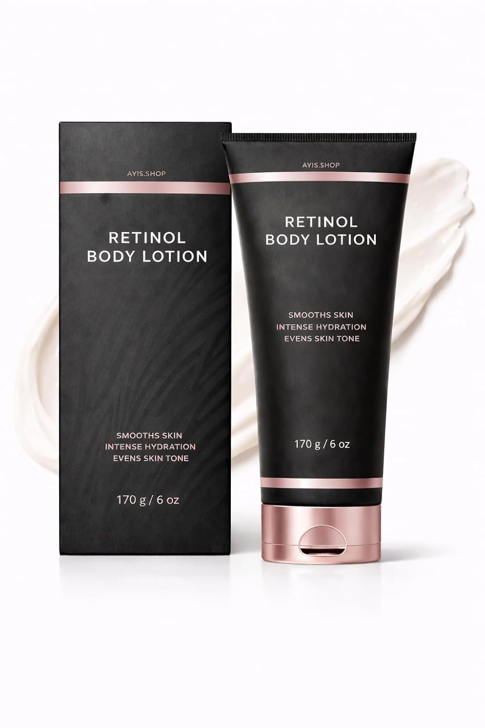 Retinol Body Lotion 170g – Firming Body Cream for Crepeey Skin, Intensely Moisturizes Dry Skin, Dehydrated Skin on the Neck, Arms, Thighs & Legs