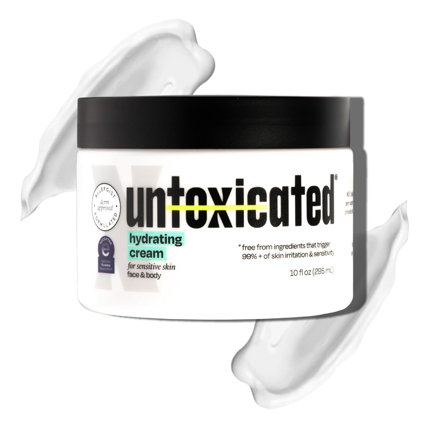 Untoxicated Moisturizing Cream – Facial Moisturizer & Body Cream for Sensitive Skin and NEA Approved for Eczema Relief – Ceramides & Hyaluronic Acid with No Common Irritants
