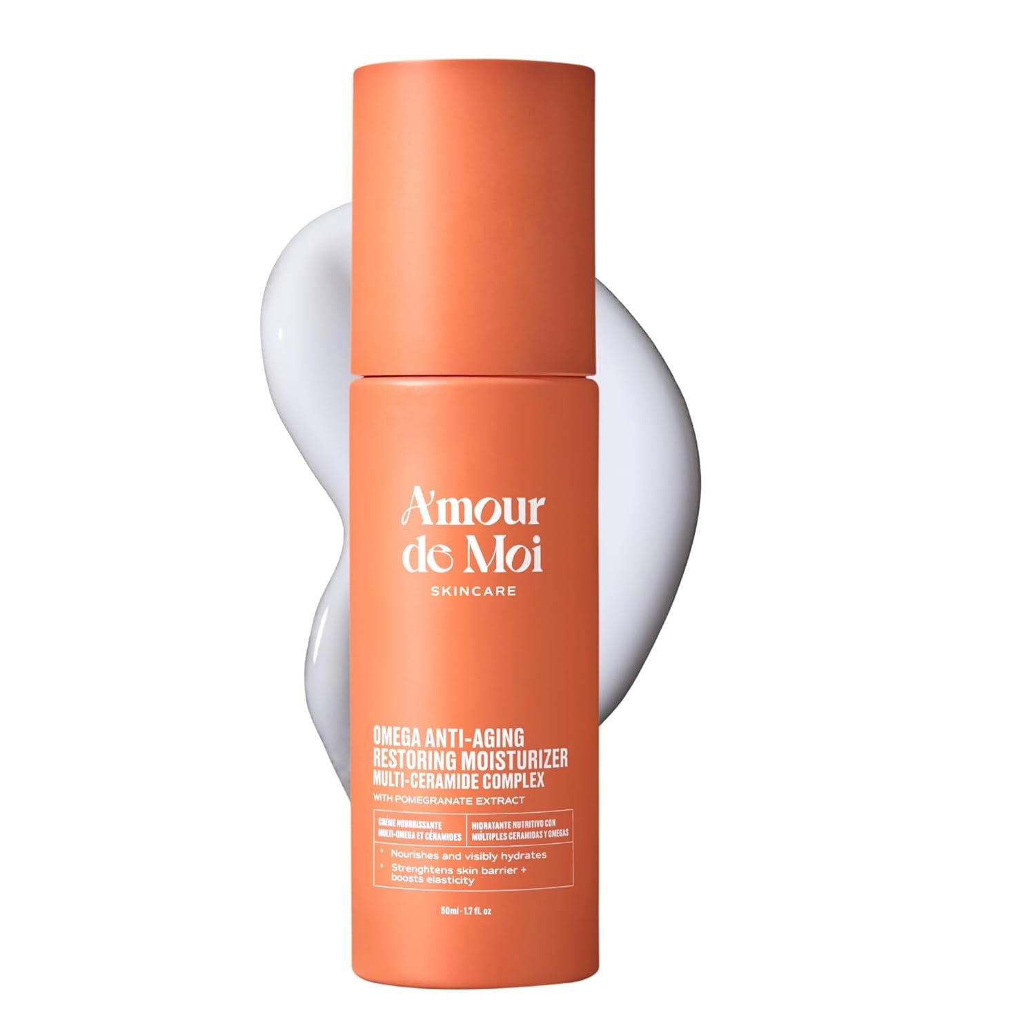 ADM Omega Multi-Ceramide Face Moisturizer – Lightweight, Hydrating Barrier Repair Moisturizer & Ceramide Moisturizer Cream with Omegas 5-6-9, Pomegranate & Vitamin E for Sensitive Skin, 1.7oz