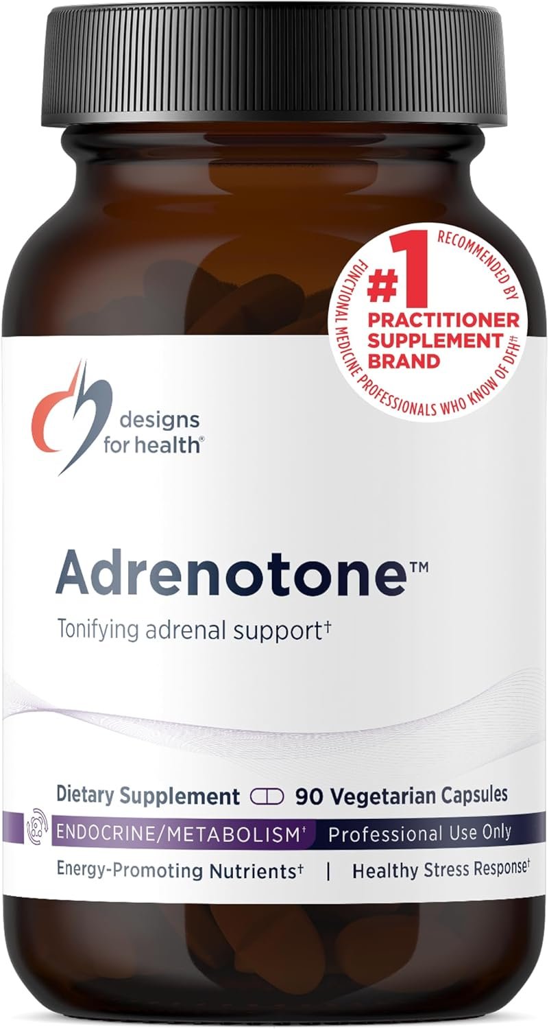 Designs for Health Adrenotone – Adrenal Support Supplement with Rhodiola Rosea, Ashwagandha, Vitamins B6, B2 + B5 – Designed to Support Adrenals + Healthy Cortisol Levels (90 Capsules)