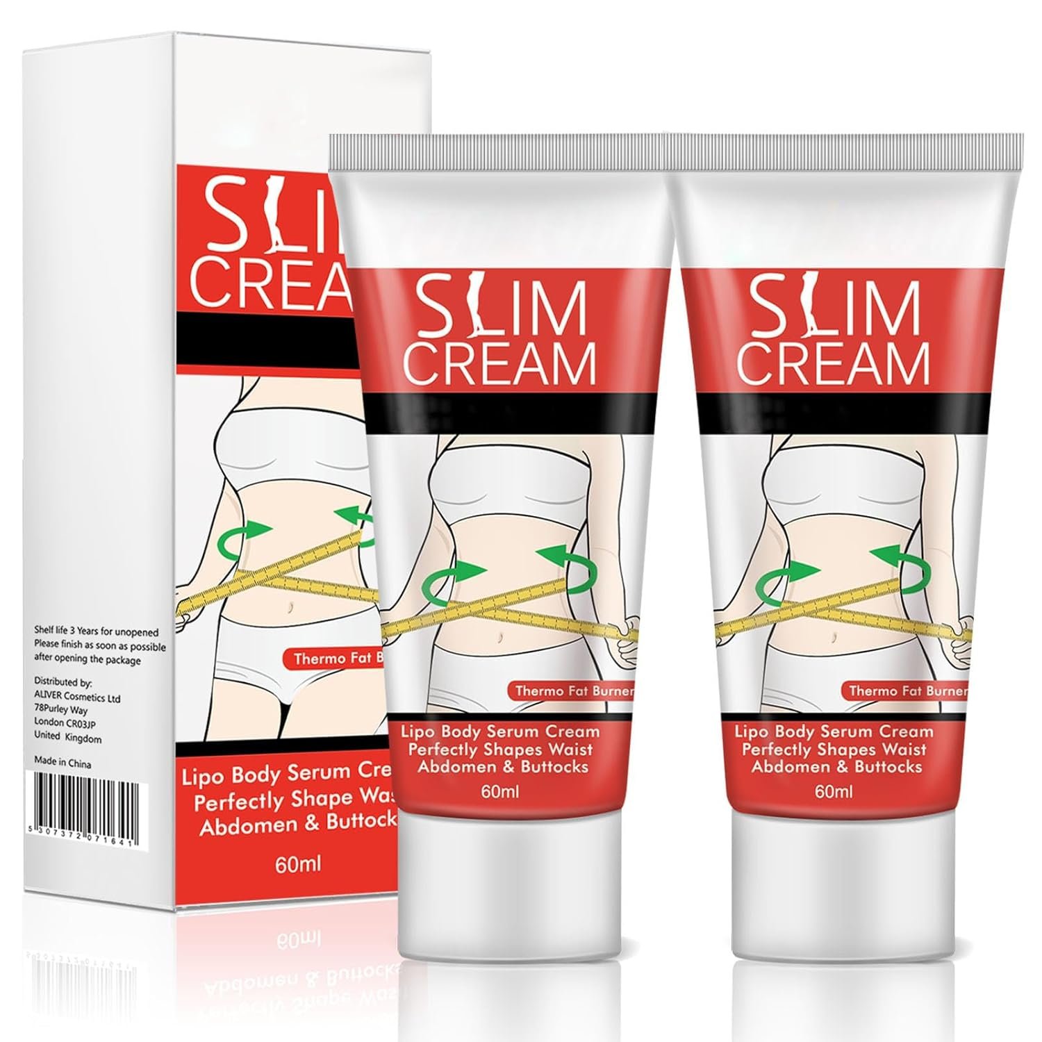 2 Pack Hot Cream, Slimming Fat Burning Cream for Belly, Waist, & Buttocks. That Burns Moisturizing Firming – Goodbye Cellulite Women/Men Weight Loss, 60.0 milliliters