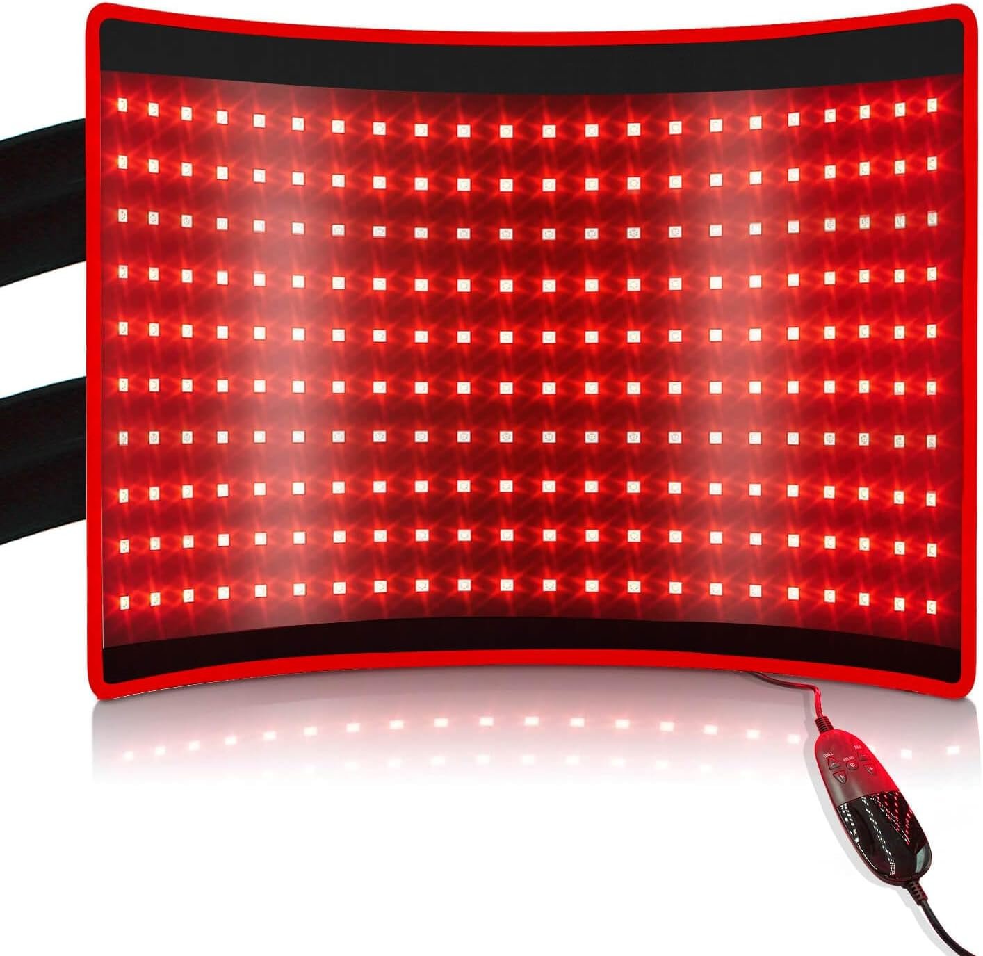 BestQool Red Light Therapy for Body, Dual Chip 660nm 850nm Red Near Infrared Light with Timer, Large Pads Belt Wearable Wrap, Infrared Light Therapy for Knee Back Waist Elbow. 43W
