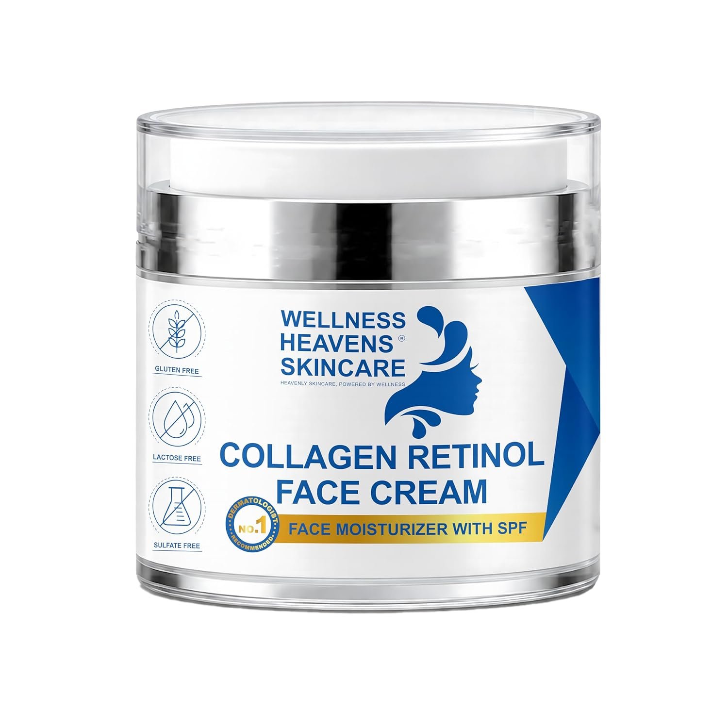 Anti-Aging Face Moisturizer for Face, Face Moisturizer with SPF, Collagen, Retinol, Hyaluronic Acid Cream, Age-Defying, Lift & Firm Cream, Sunscreen for Face, Lotion, Great for Dry, Aging Skin 1.7oz