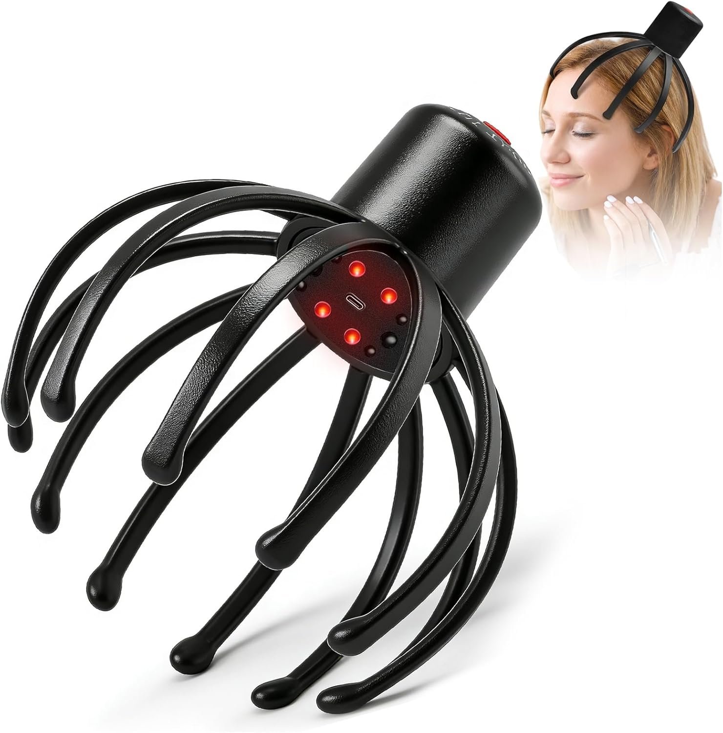 Electric Scalp Massager – 360° Rotation Head Massager with 3 Modes, Waterproof for Shower, Cordless Scalp & Hair Massager for Stress Relief, Hair Growth & Migraine Relaxation, Home & Travel
