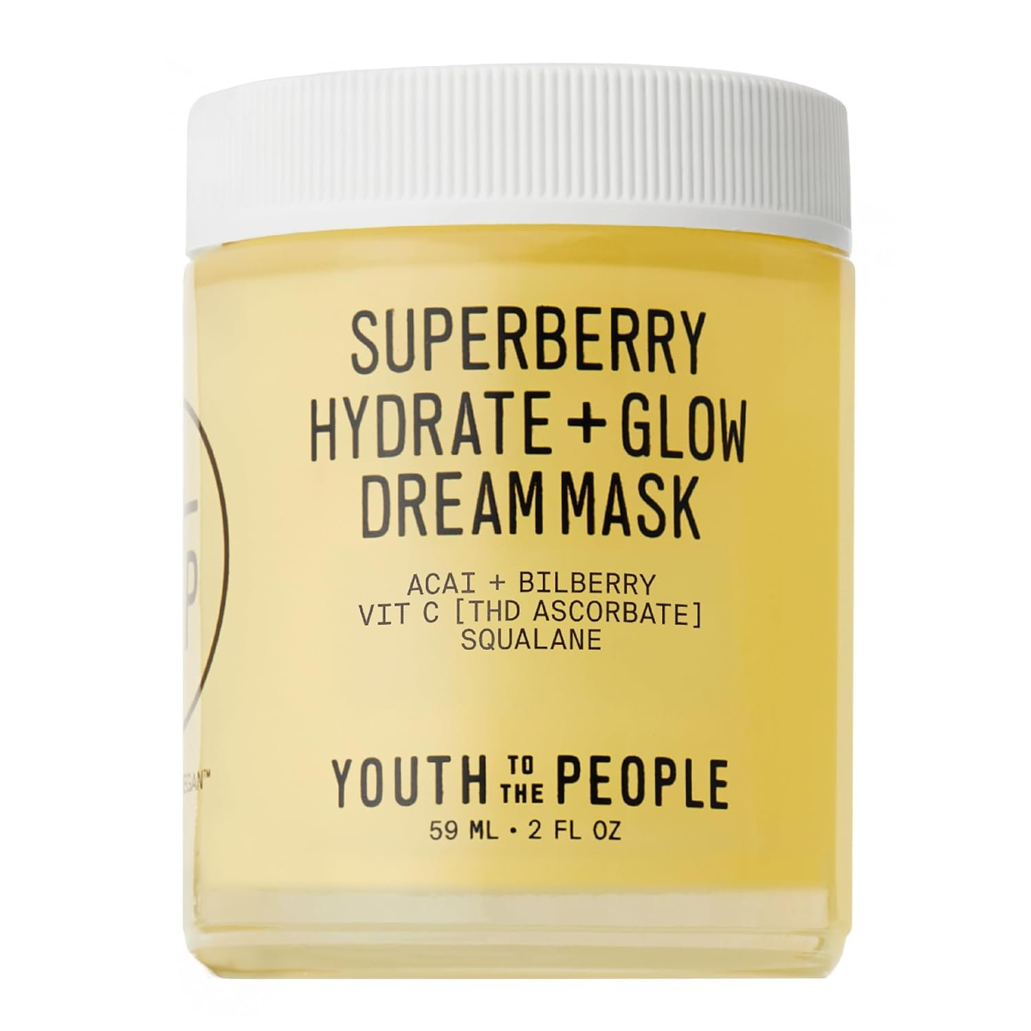 Youth To The People Superberry Hydrate + Glow Dream Mask – Hyaluronic Acid, Squalane, Vitamin C, Face Moisturizer + Overnight Facial, Non-Greasy, Plumps, Brightens, Evens Tone, For Dry + Dull Skin