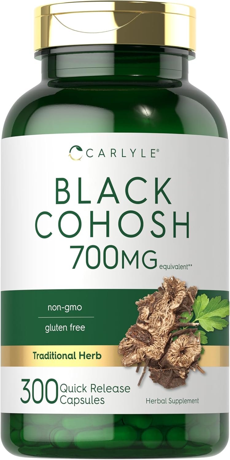 Carlyle Black Cohosh Capsules | 300 Count | Non-GMO, and Gluten Free Formula | Black Cohosh Root Extract Supplement