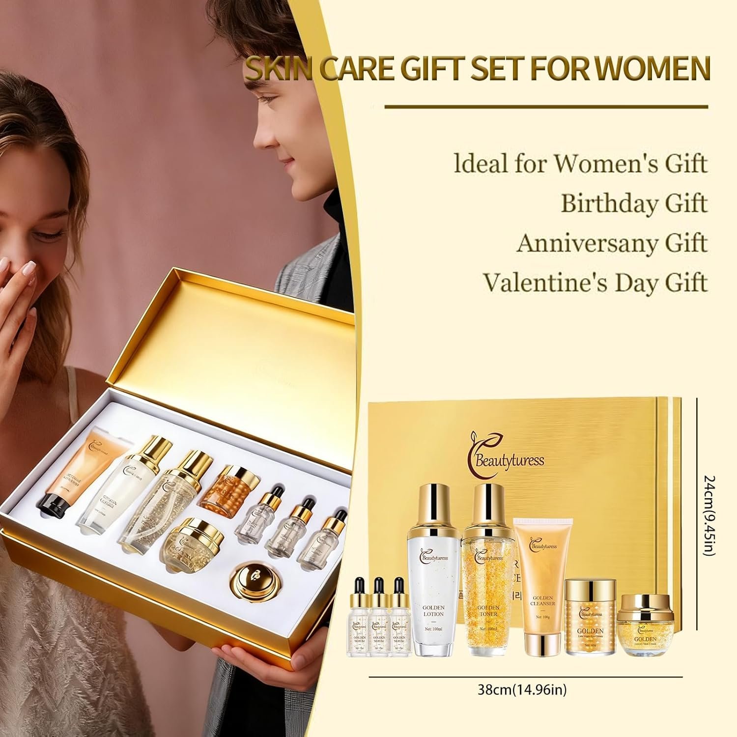 Snail Mucin Facial Skincare Set for Women, Suitable for All Skin Types – Deep Moisturizing & Nourishing with Collagen, Birthday & Valentine’s Day Gift – Anti-aging Skin Care Set, Face Kits Daily Care