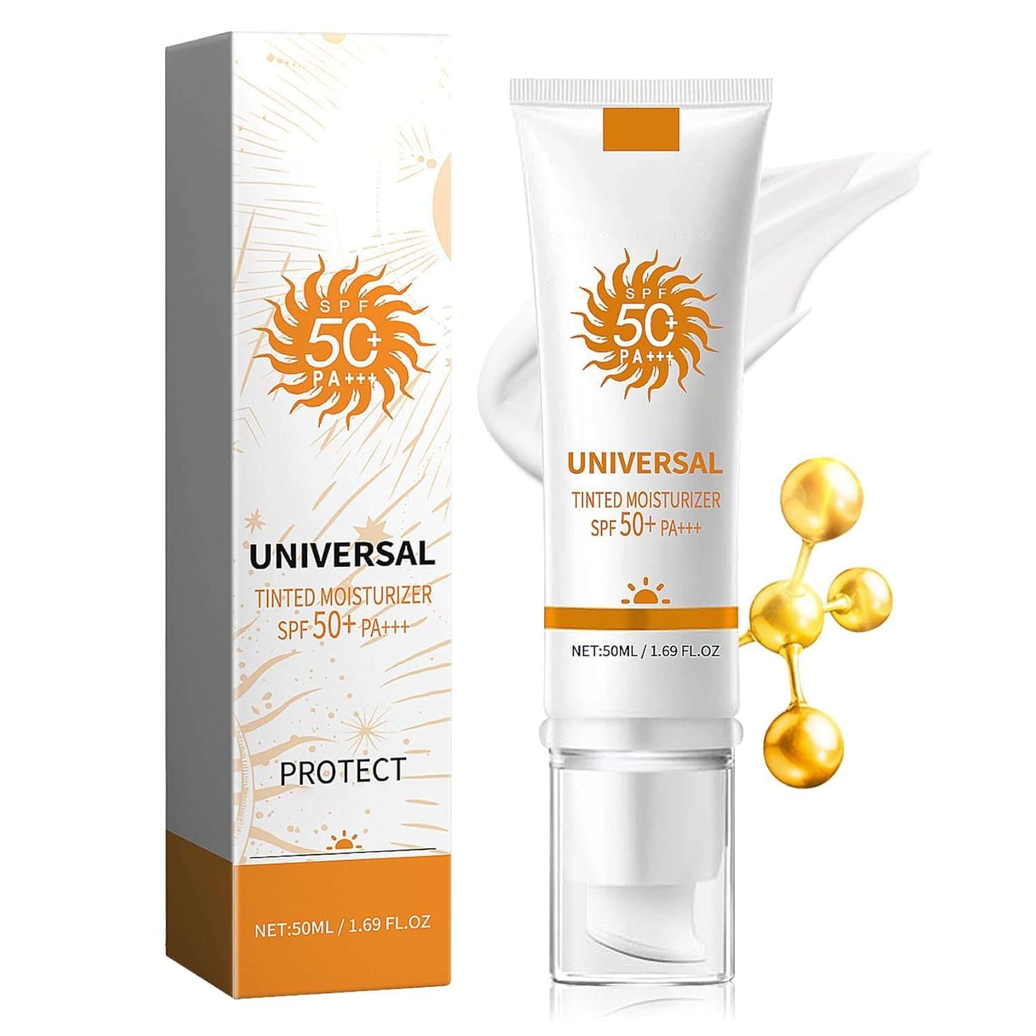 Tinted Sunscreen,Face Sunscreen Cream SPF 50+ PA+++,Moisturizing Sunscreen for Face,Long Lasting Refreshing Tinted Face Moisturizer Sunblock,Non-greasy Travel Size Facial Sunscreen Lotion