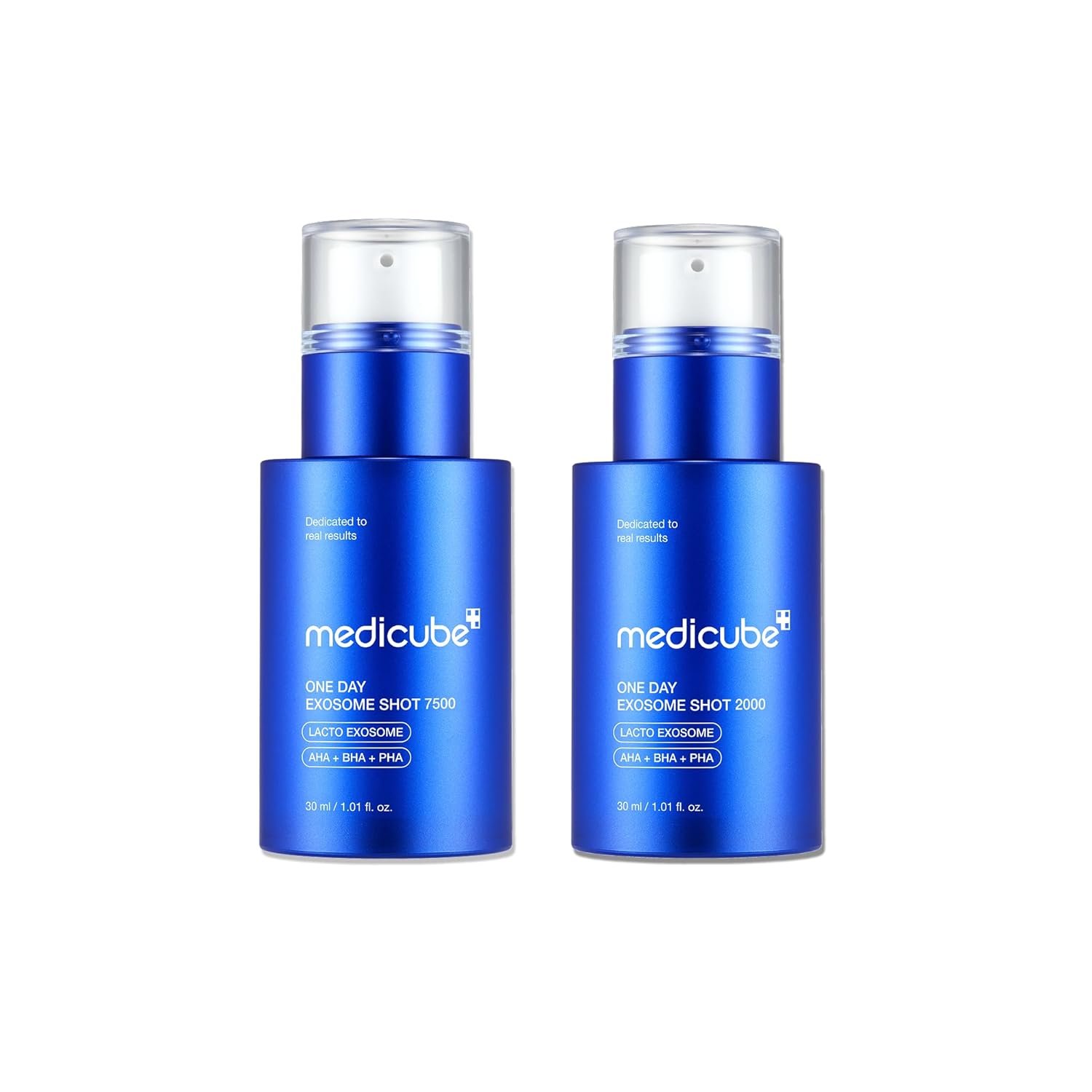 medicube Zero Exosome Shot Duo: Zero Exosome Shot 2,000PPM Spicule Facial Serum and Zero Exosome SHot 7,500PPM Spicule Facial Serum