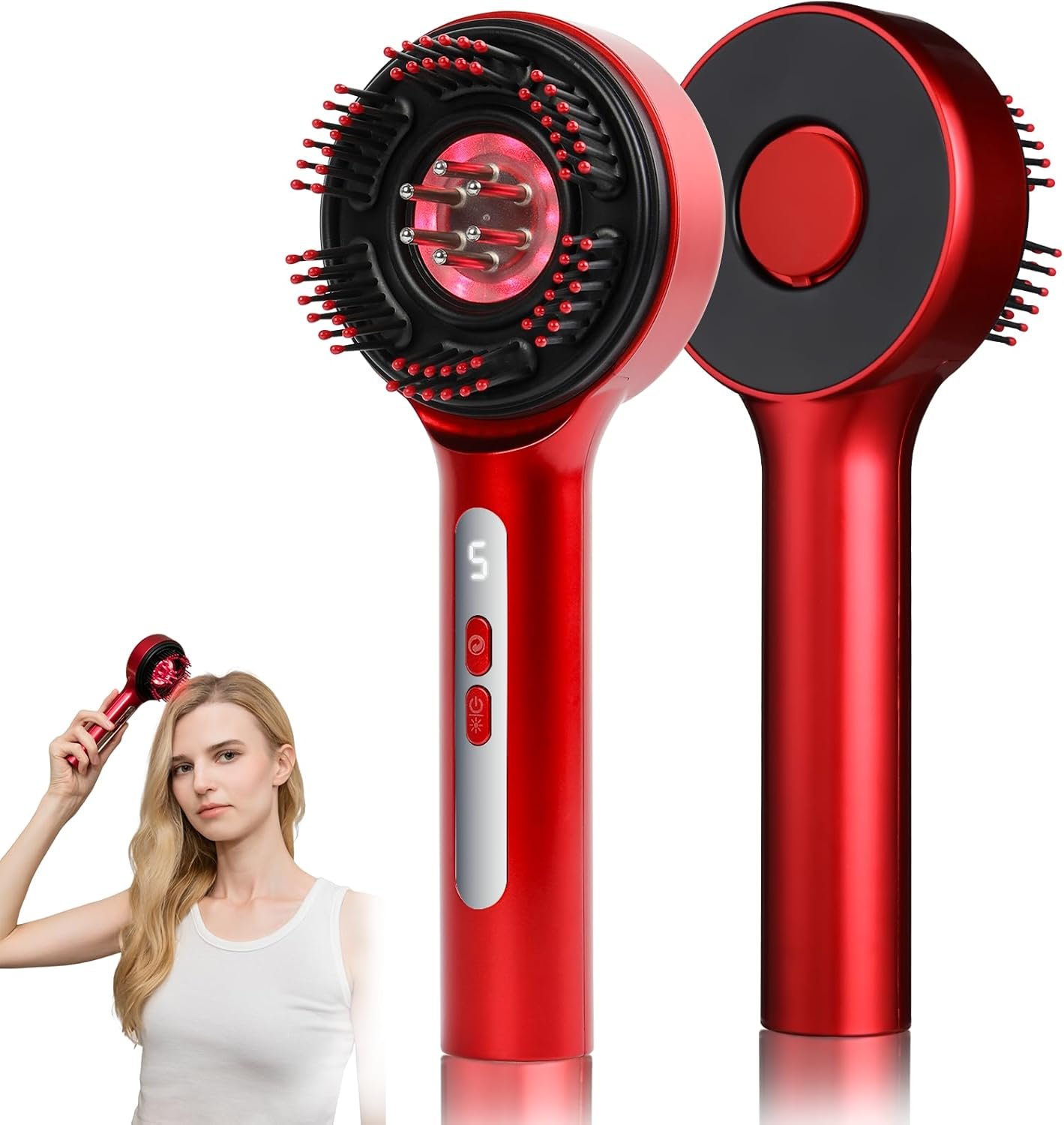 3-in-1 Electric Scalp Massage Comb, Hair Growth Oil Applicator,Portable Home Scalp Brush for Men and Women, Ipx7 Waterproof，Mother’s Day