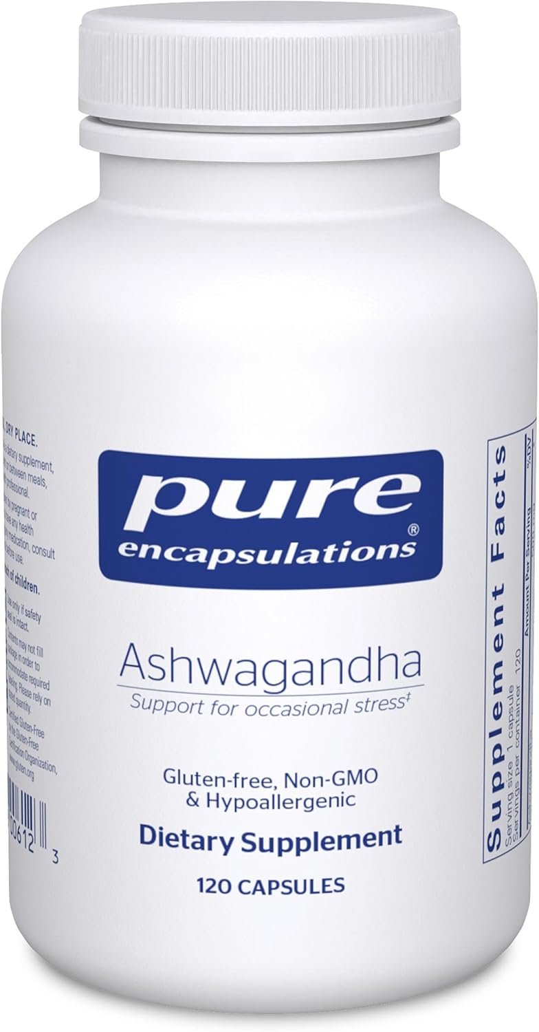 Pure Encapsulations Ashwagandha – 500 mg Ashwagandha Extract – Metabolism & Stress Support – Immune Support – GMO Free & Vegan – 120 Capsules