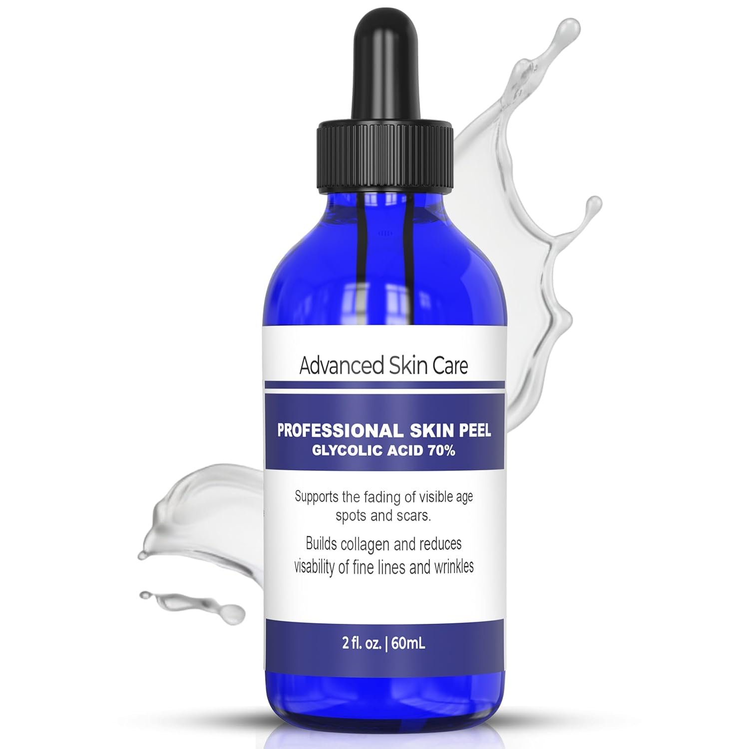 Glycolic Acid Face Peel Serum 70% Strength – at Home Chemical Peel for face 2oz