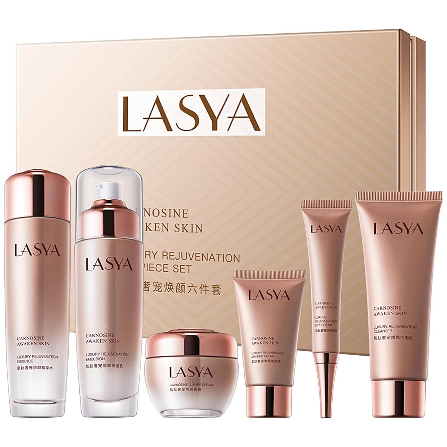 Revitalizing 6-Piece Anti-Aging Skin Care Set for Women – Hydrating, Firming & Wrinkle-Reducing Facial Care Kit with Cleanser, Toner, Eye Cream, Lotion & Face Cream