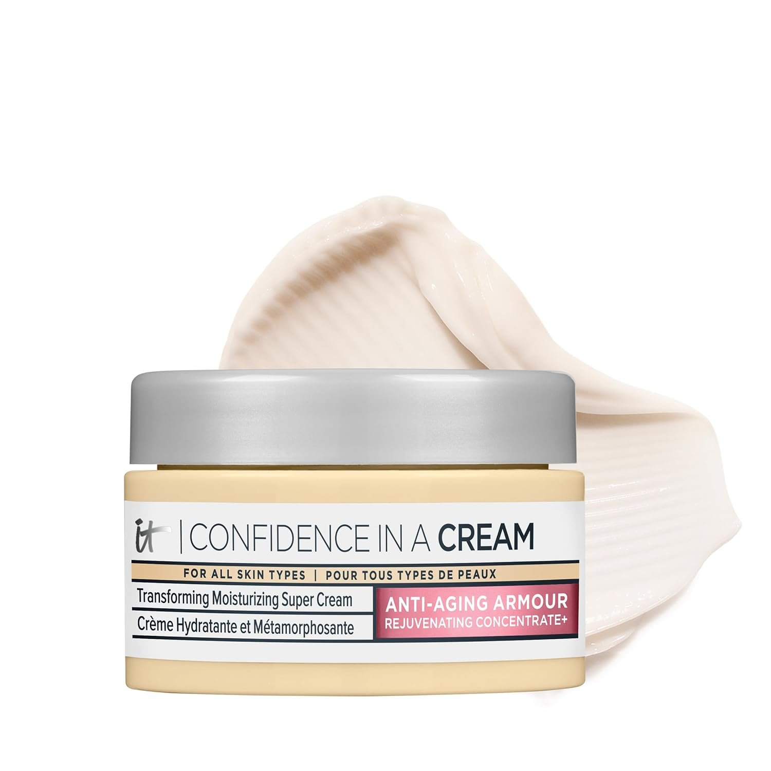 IT Cosmetics Confidence in a Cream – Face Moisturizer, Hydrating & Anti Aging, Visibly Reduces Fine Lines & Wrinkles, 48H Hydration, Repairs Skin Barrier, Squalane, Ceramides, For All Skin Types