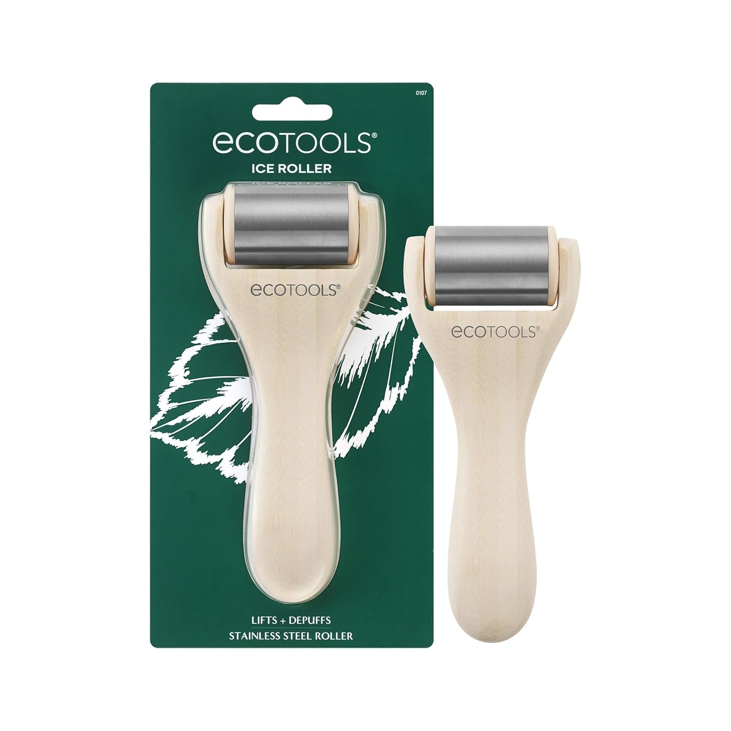 EcoTools Ice Roller, Stainless Steel Cooling Facial Roller & Neck Sculpting Tool, Depuff, Vegan & Cruelty-Free Self-Care Gift for Beginners & Experts, 1 Count