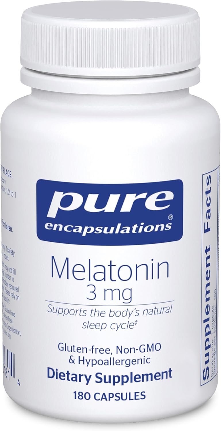 Pure Encapsulations Melatonin 3 mg – Antioxidant Supplement to Support Natural Sleeping & Relief of Occasional Sleeplessness – for Natural Sleep Support* – 180 Capsules