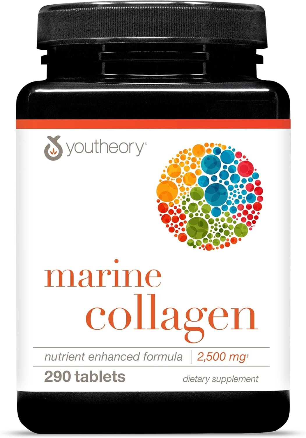 Youtheory Marine Collagen Tablets – 2,500 mg Fish-Sourced Collagen Peptides- with Vitamins A, C, E, B6 & B12 – Supports Joint & Nail Health* – Highly Absorbable – 290 Tablets (58-Day Supply)