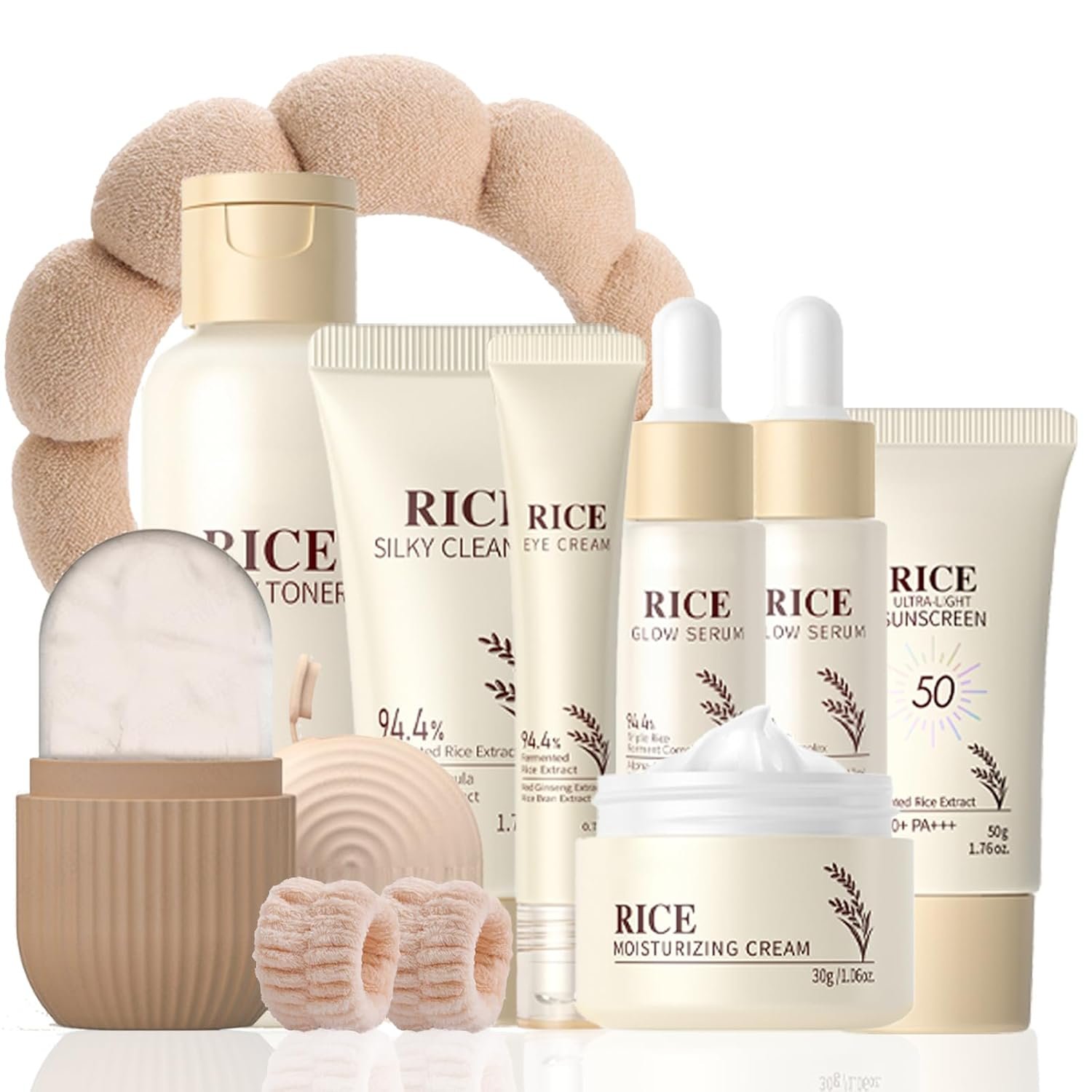 Rice Skincare Set for Teen Girl Gifts Birthday – Skin Care for Teens 10-12 – Hydrating Skin Care Routine Kit for Women – Gifts Birthday Facial Kit for Women – Skin Care Set with Cleanser,Serum