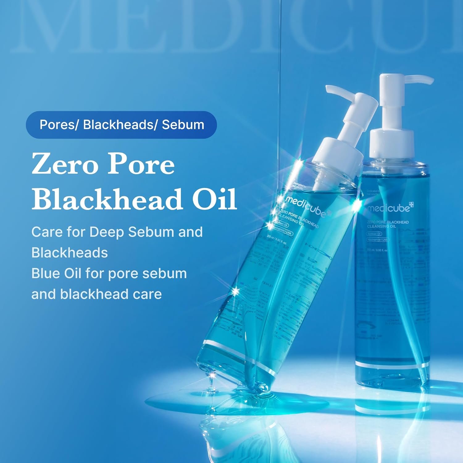 medicube Deep Pore Cleansing Duo: Zero Pore Blackhead Cleansing Oil and Blackhead Cleaner Tool | Deep Cleansing Set for Excess Sebum & Hardened Impurities | Easy & Effective Cleansing Set