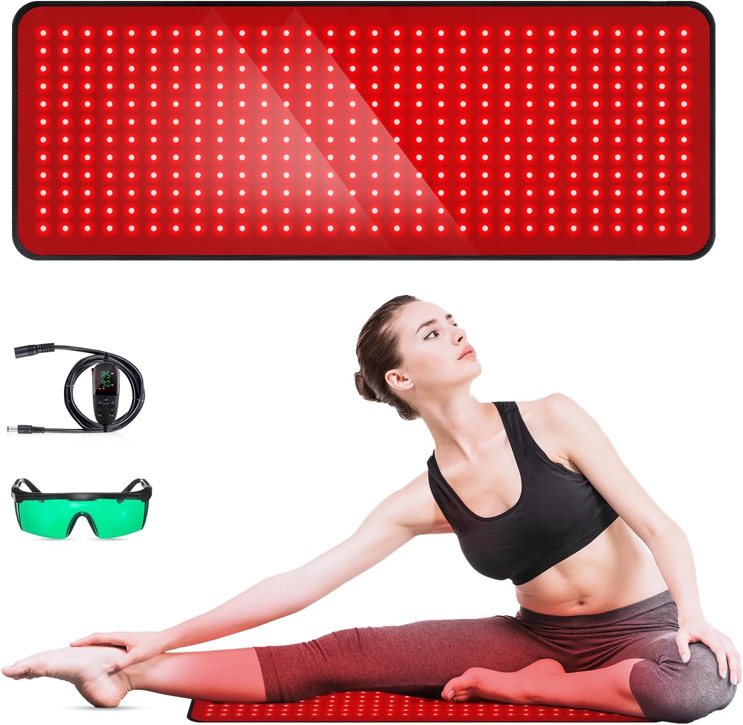 Red Light Therapy for Body, 31.5″ * 11.8″ Near Infrared Light Therapy Pad, 3-in-1 Chip 360 LEDs 660nm & 850nm Infrared Light Therapy for Body Back Waist Shoulder Knee Joint, Gift for Women Men
