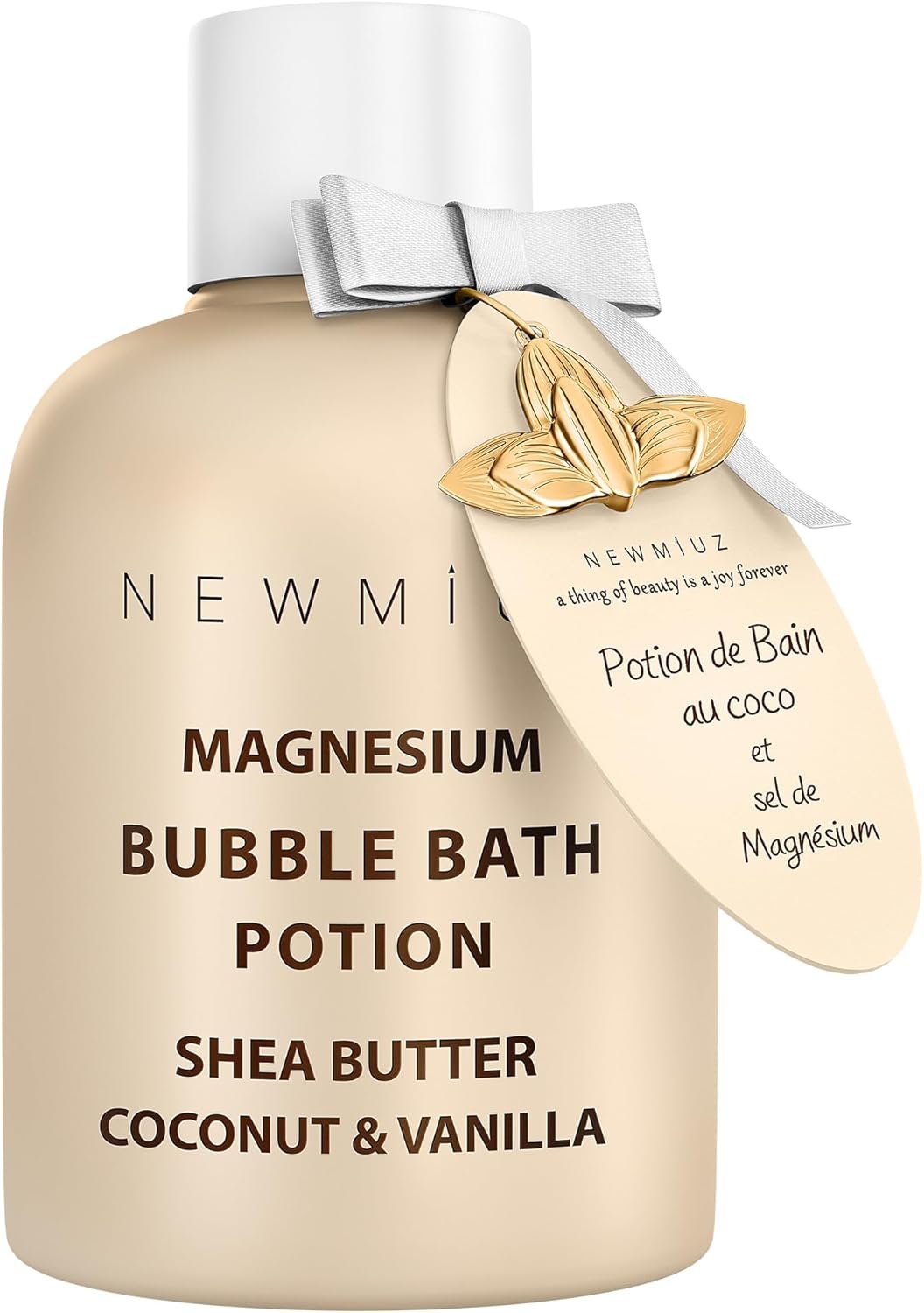 Magnesium Bubble Bath – Long Lasting Foaming Bubbles – Moisturizing – Shea Butter Coconut Vanilla – Relaxing Stress Relief – Calming Self Care Spa Gift for Birthday Christmas