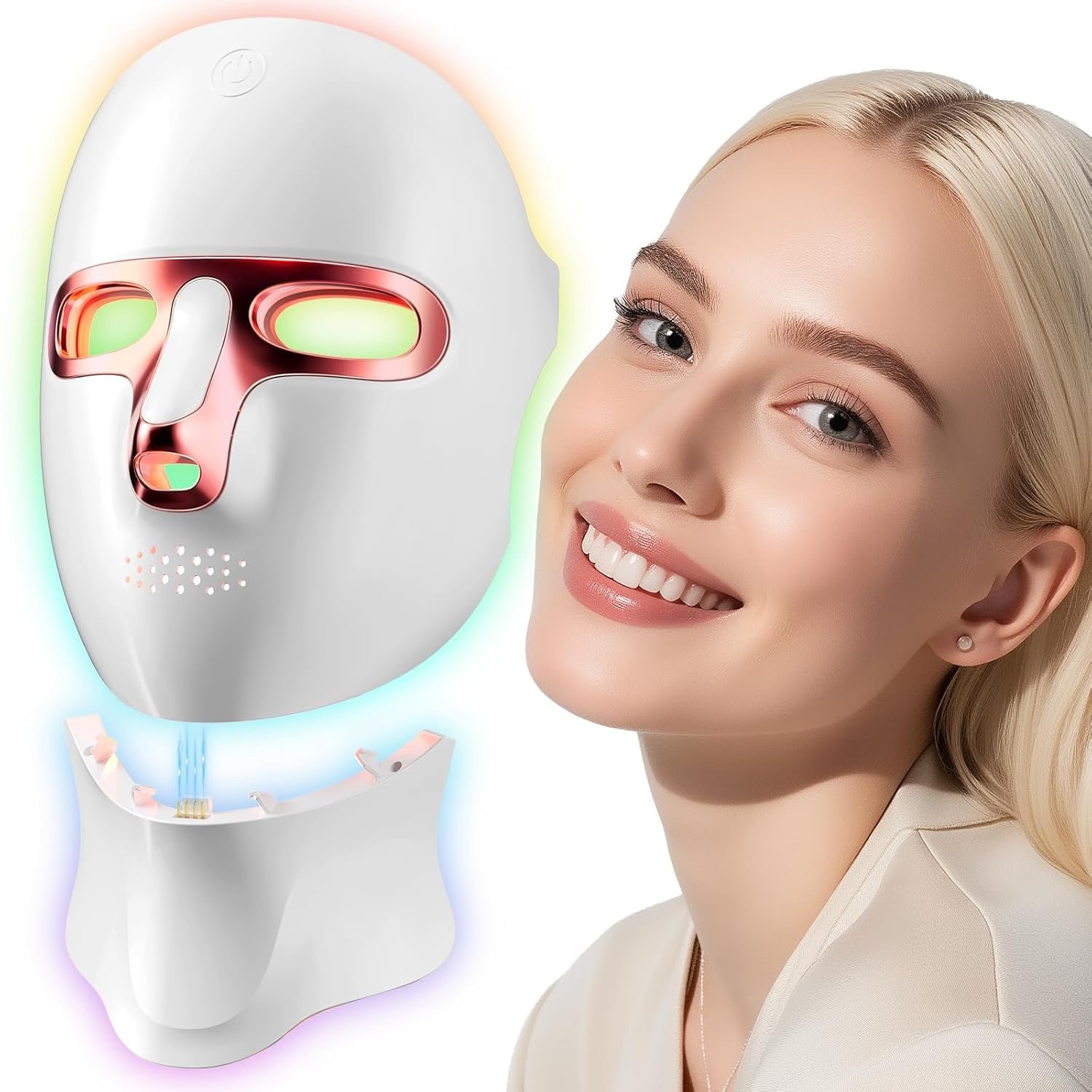 Red Light Therapy Mask for Face,Cordless LED Face Mask Light Therapy,USB C Rechargeable,Infrared Lights Masks