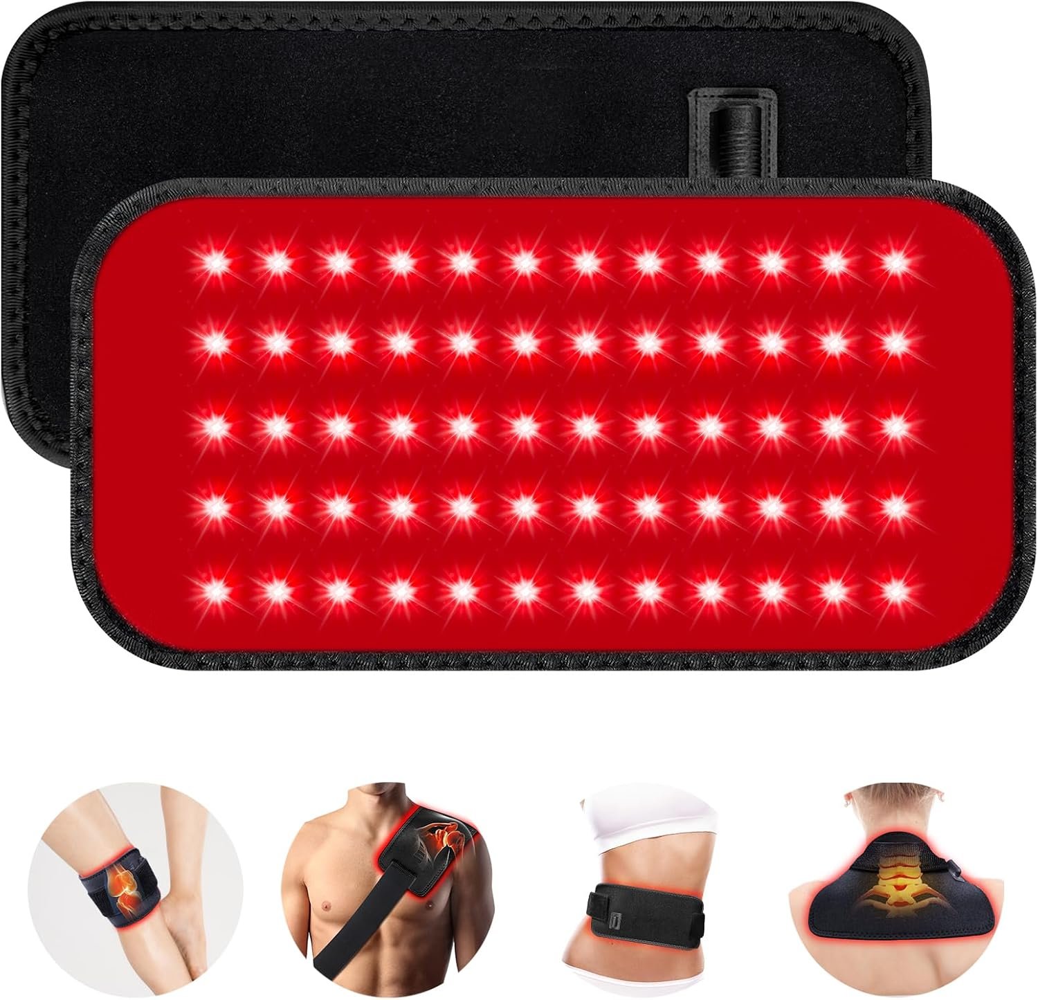 Red Light Therapy for Body, 660nm 850nm Infrared Light Therapy Pad, Wearable Wrap with Timer Remote Control for Back Shoulder Waist Knee, Infrared Light Device Home Use, 12.4” x 5.7” Large Area