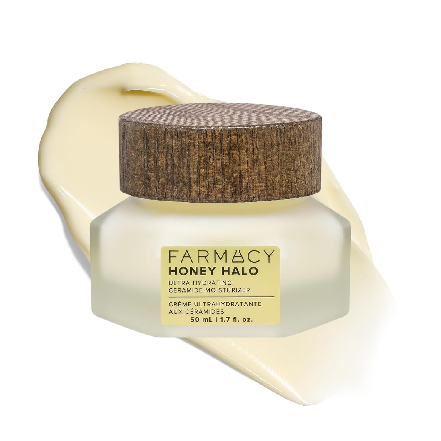 Farmacy Ceramide Face Moisturizer – Honey Halo Ultra Hydrating Facial Moisturizer with Buckwheat Honey + Ceramides – Helps Restore Barrier + Replenish Dryness – Plumping Skin Care for Dry Skin (50ml)