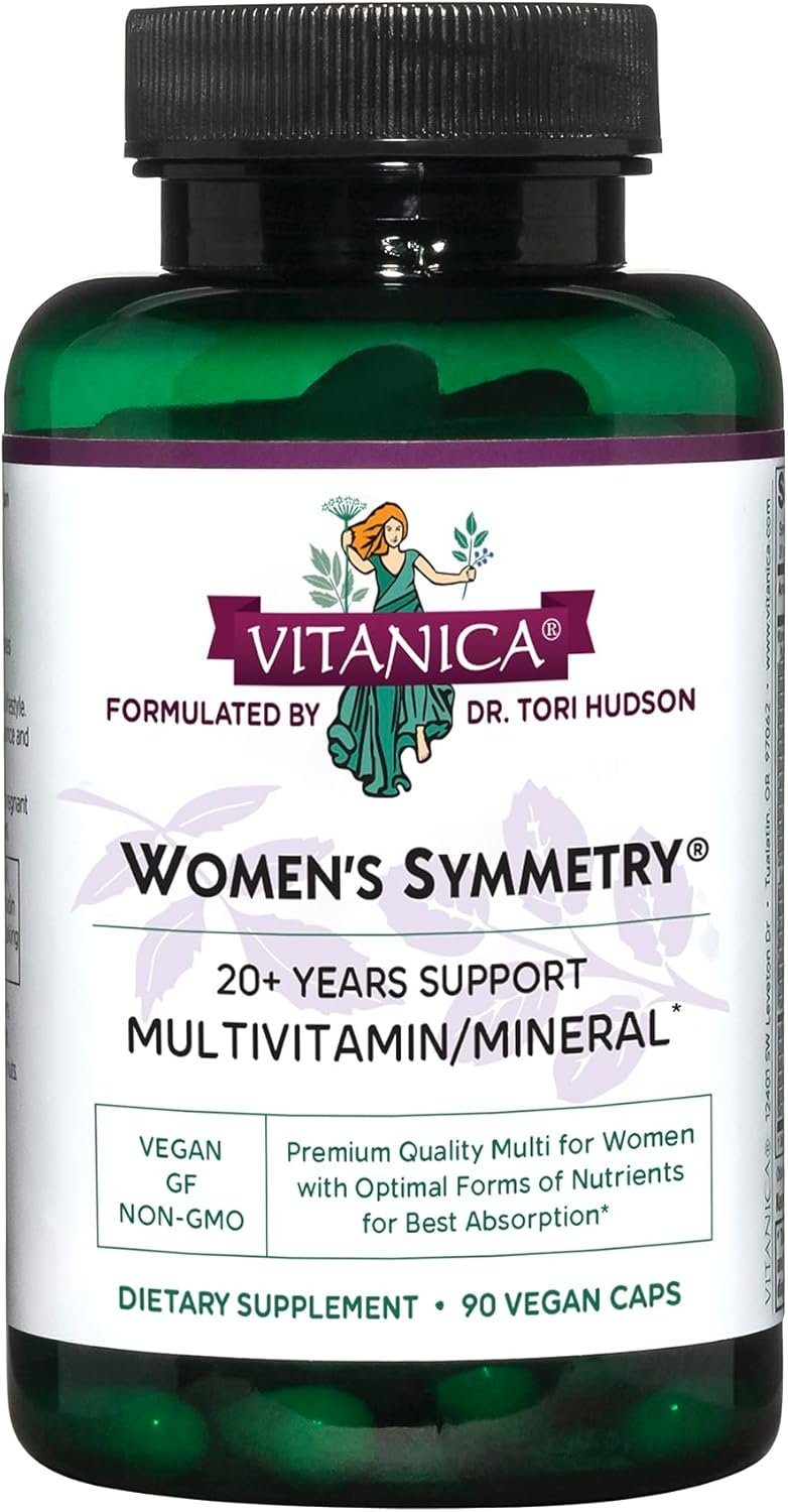 Vitanica Women’s Symmetry, High Potency Multivitamin and Mineral, Vegan, 90 Capsules