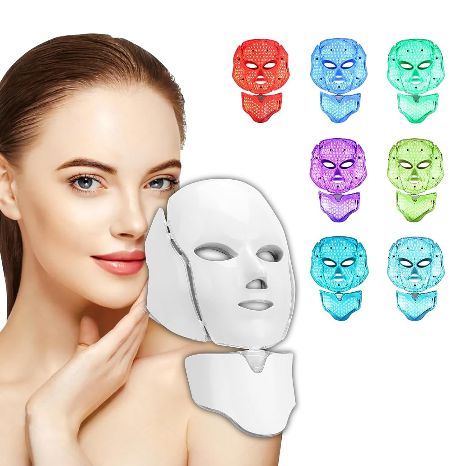 LED Face Mask Light Therapy, 7 Colors for Skin Vitality, Home Beauty Device – Light Therapy for Face