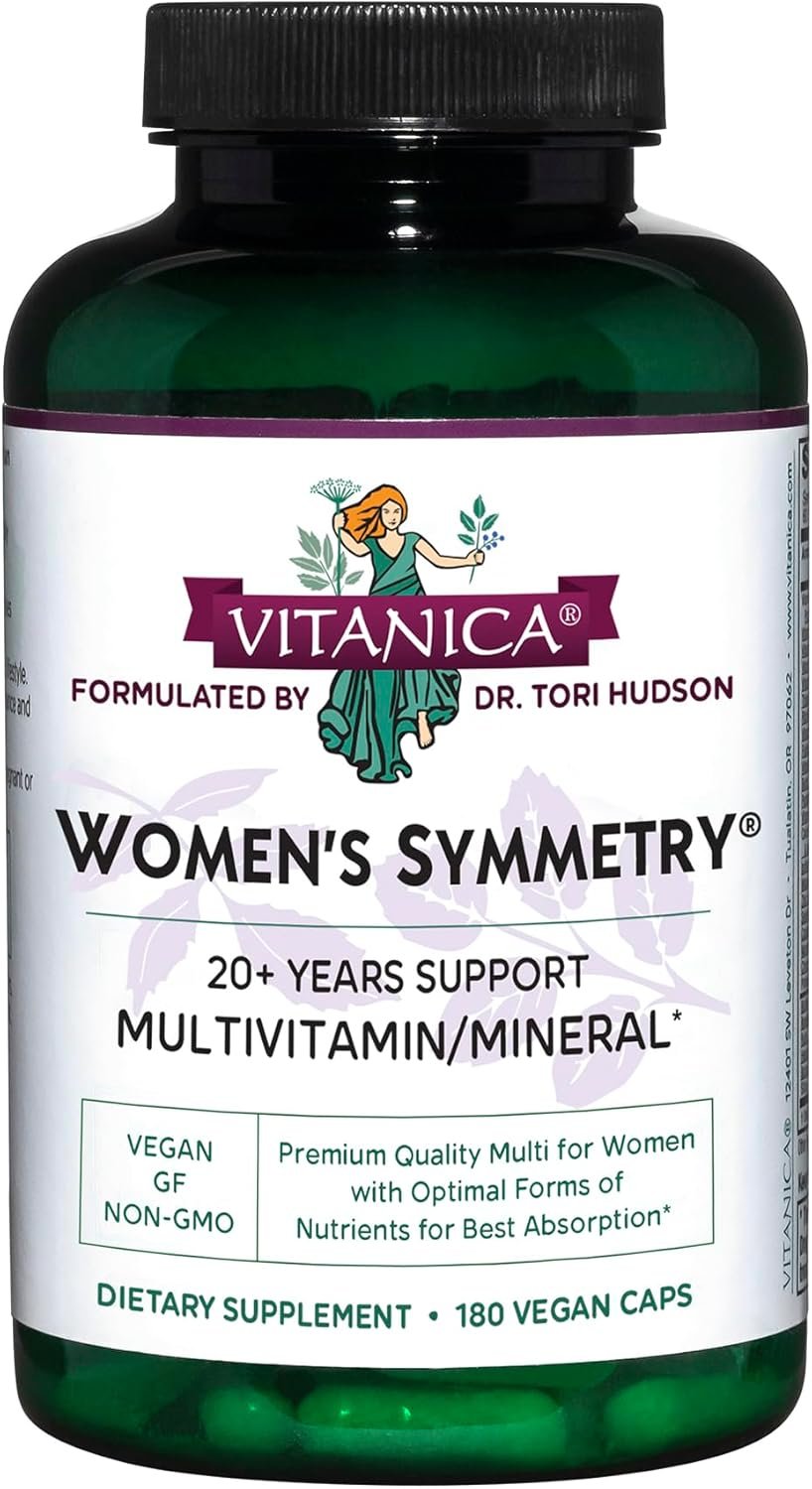 Vitanica, Women’s Symmetry, High Potency Daily Multivitamin, Vegan, 180 Capsules