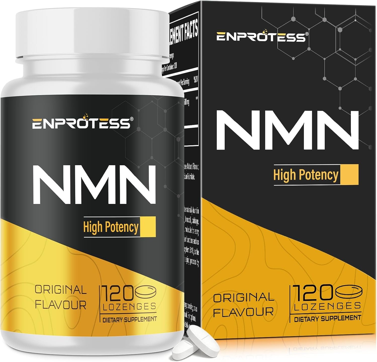 Sublingual NMN 500mg, Max Absorbency & Fast-Acting NMN Supplement（120-Day Supply）, 99% Pure NMN (Nicotinamide Mononucleotide) for NAD, Cell, Immune, Energy, Muscle, Anti-Aging, Longevity, 120 Lozenges