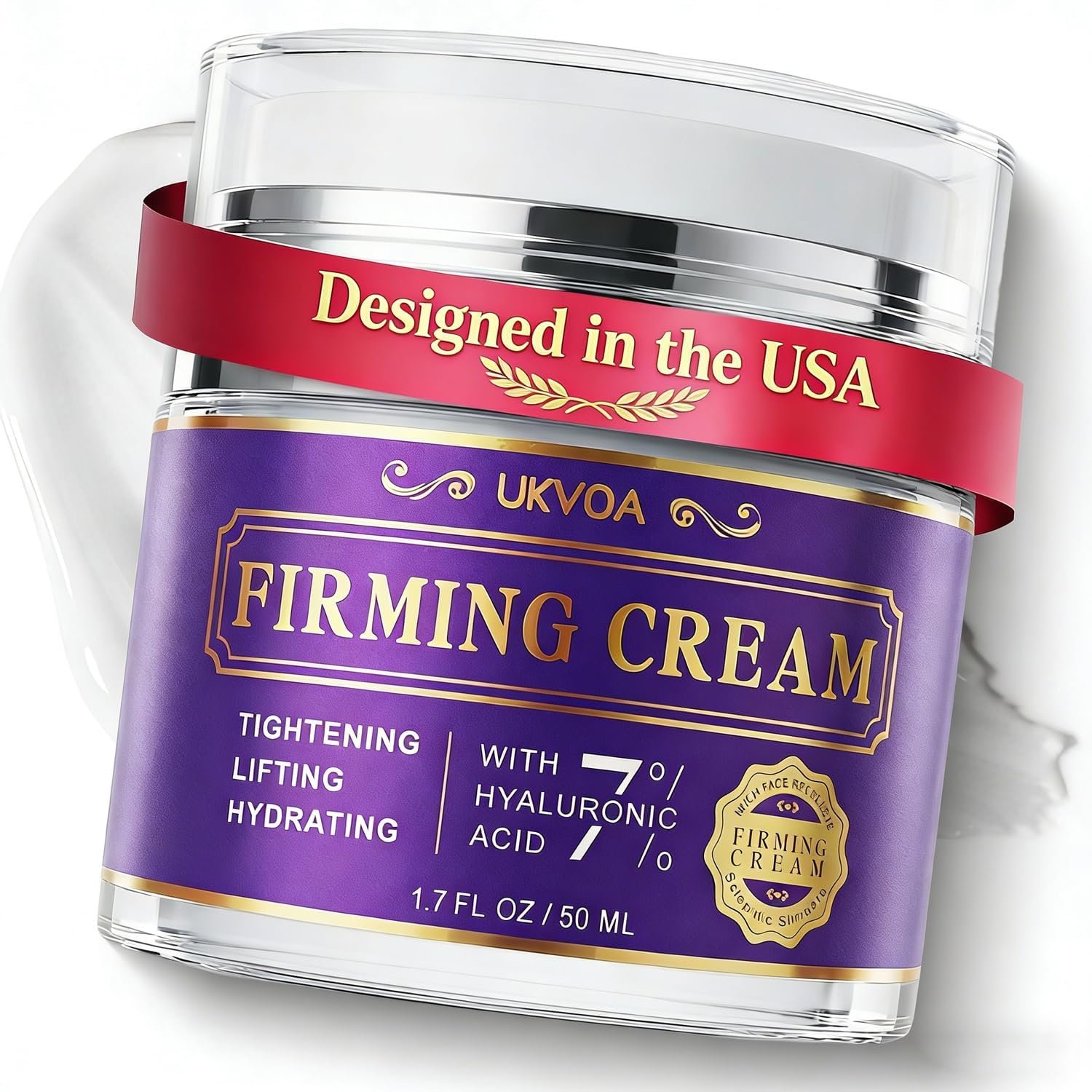 UKVOA Retinol Face and Neck Firming Cream – Fast-Acting Anti Wrinkle Treatment for Women, Firming Moisturizer with Collagen & Hyaluronic Acid, Tightens Sagging Skin, 1.7 Fl Oz