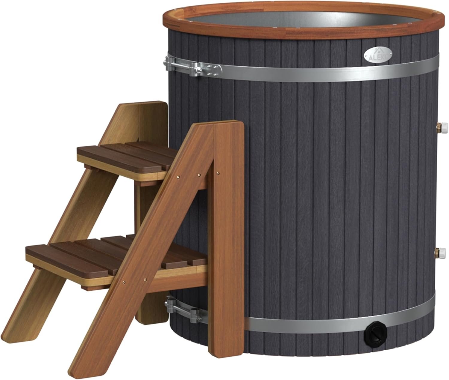 Ice Bath Tub | Cold-Plunge Therapy | Cold Plunge Tub | Up-Right Ice Bath | 118 Gallon Water Capacity | Steps & Cover Included | 37.5″ x 33.25″